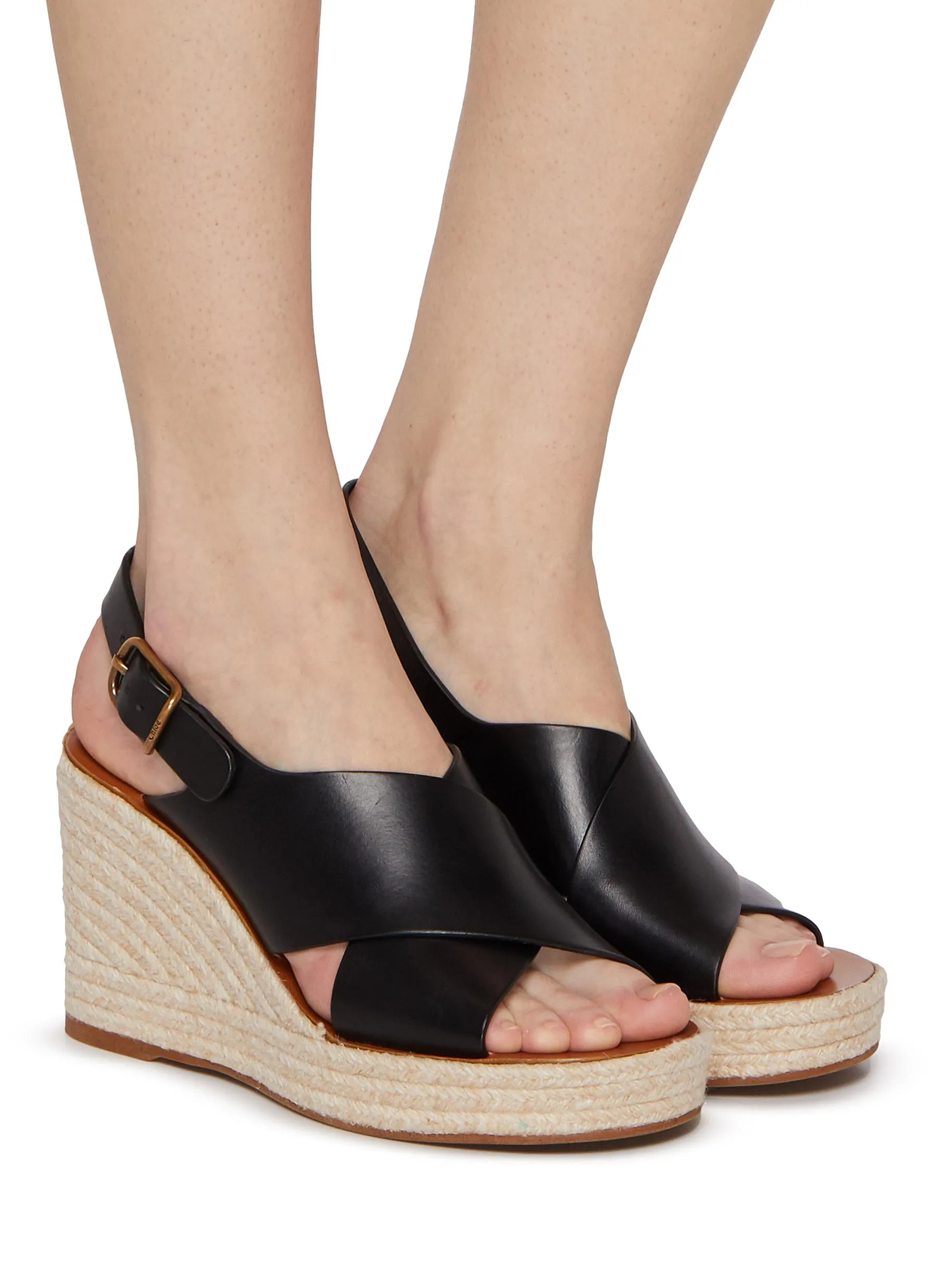 -----------CHLOÉ  ---- ------------ ----Pary 110 Leather Wedge Sandals --