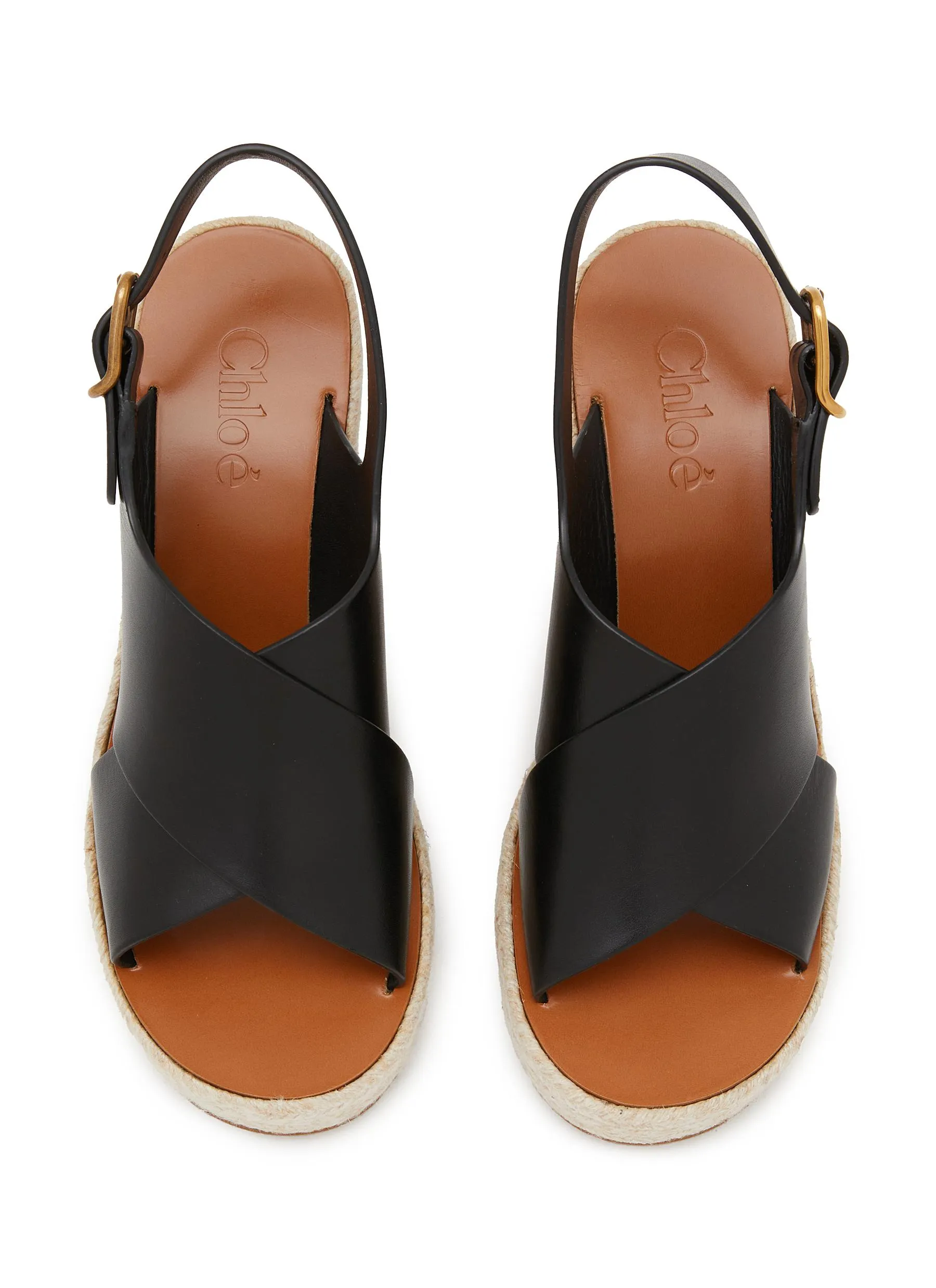 -----------CHLOÉ  ---- ------------ ----Pary 110 Leather Wedge Sandals --