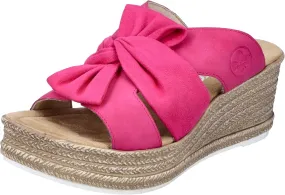 68789- Pink Wedged Slip on Sandal- Rieker