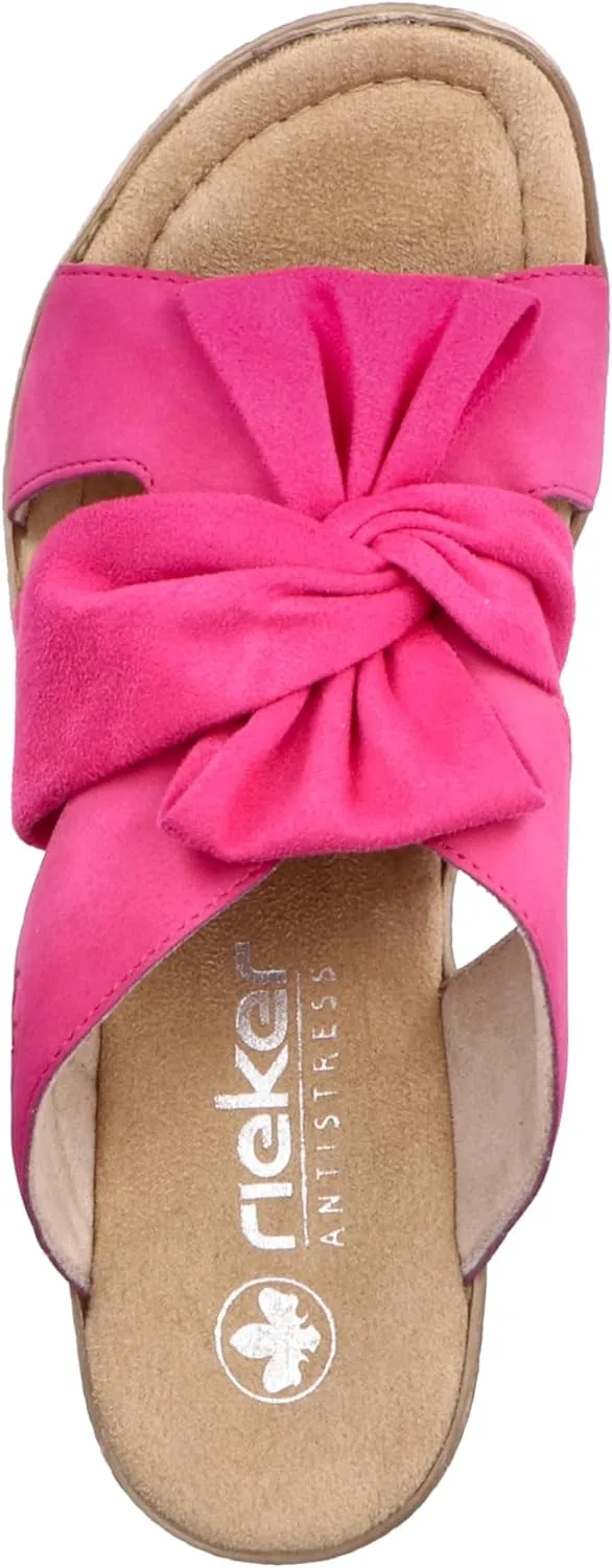 68789- Pink Wedged Slip on Sandal- Rieker