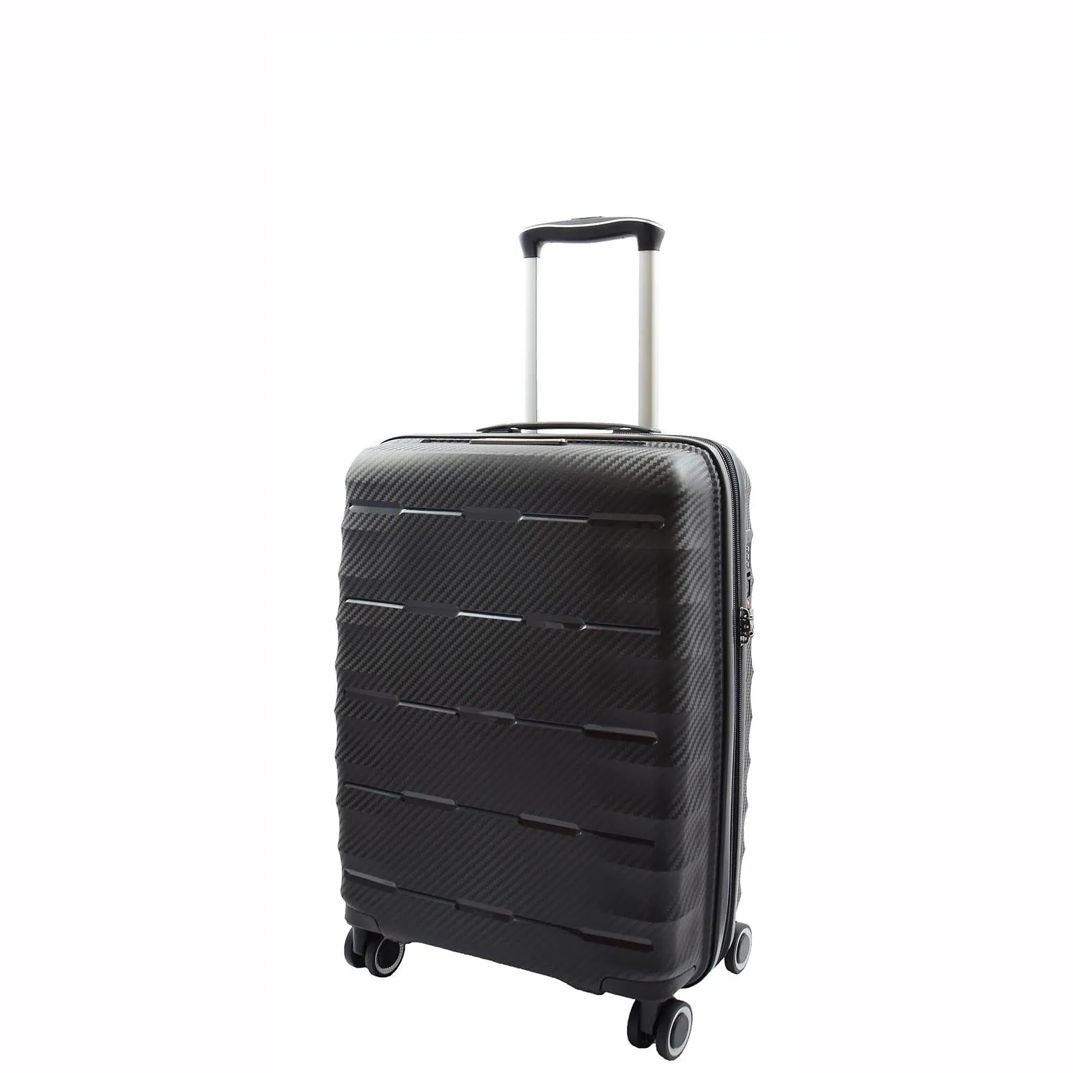 8 Wheeled Expandable ABS Luggage Miyazaki Black