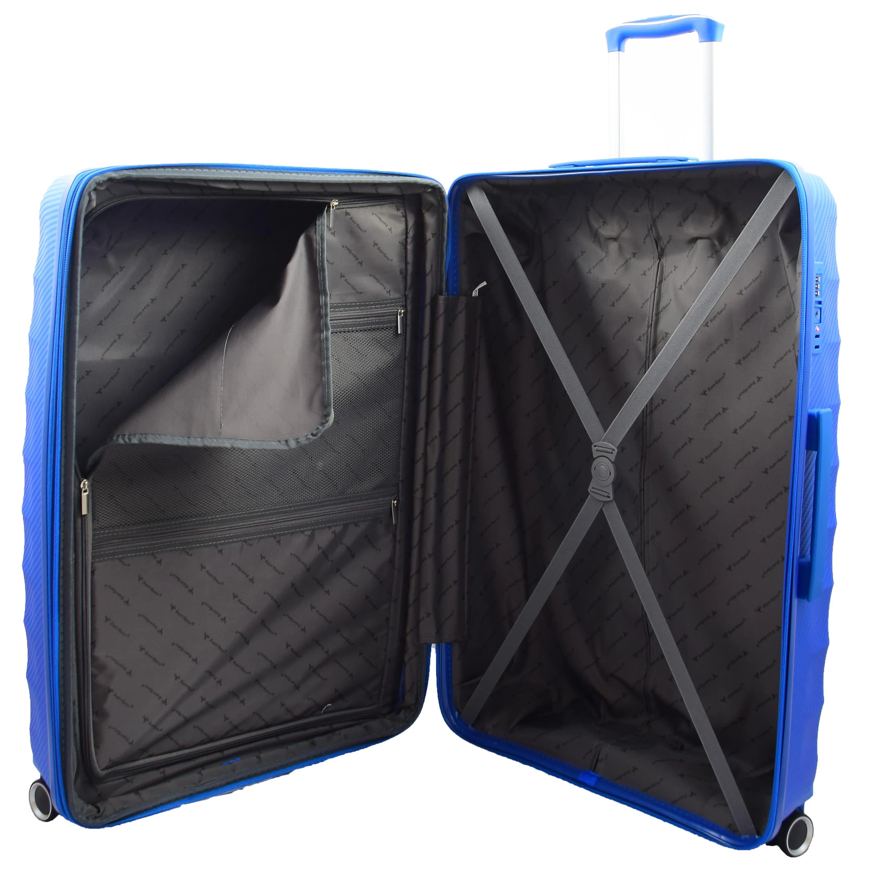 8 Wheeled Expandable ABS Luggage Miyazaki Blue