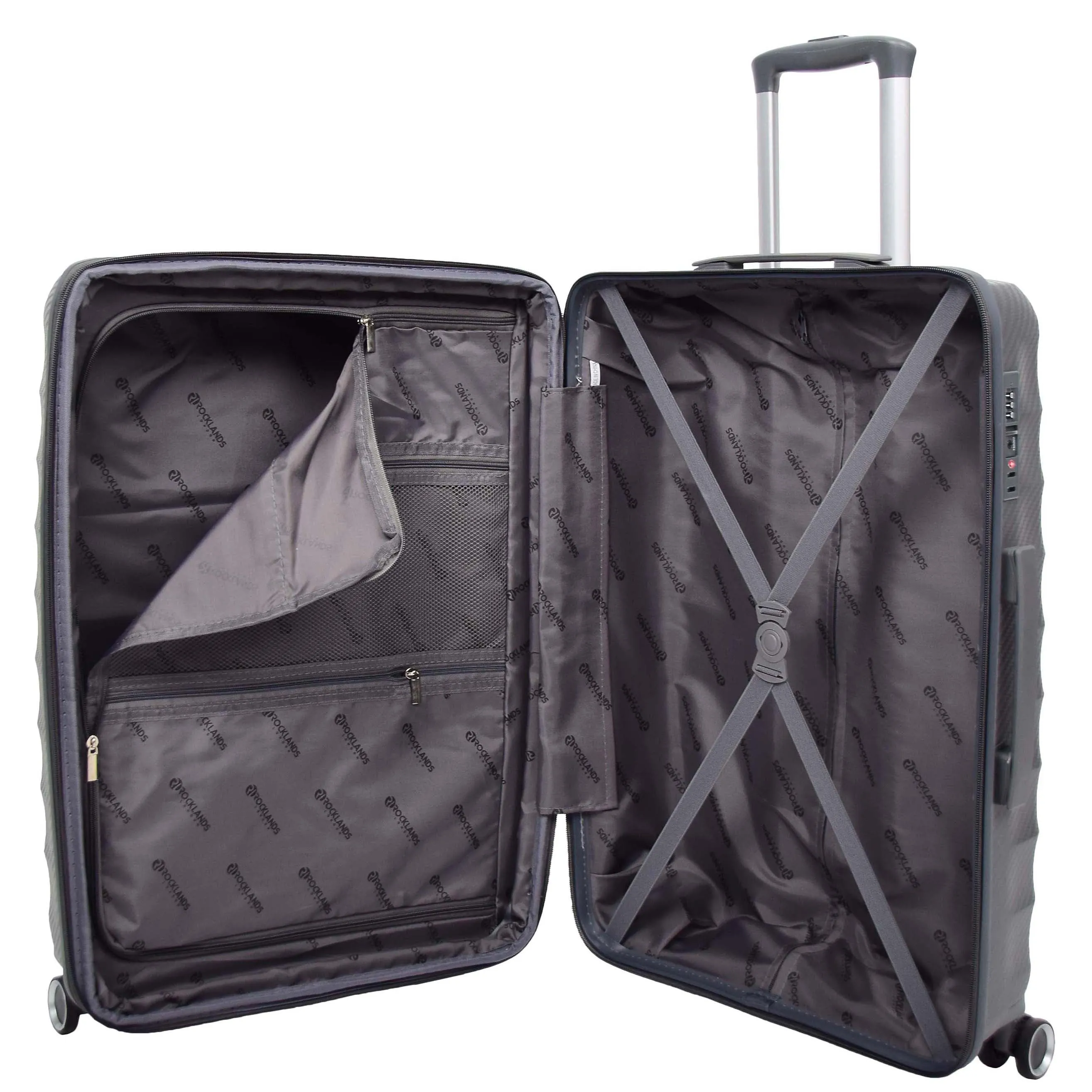 8 Wheeled Expandable ABS Luggage Miyazaki Grey