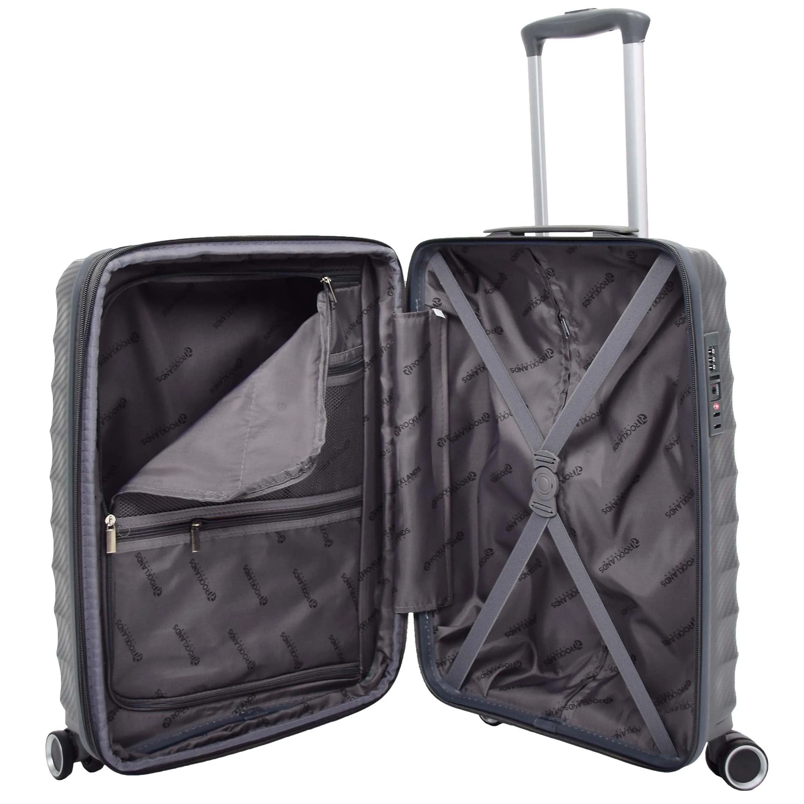 8 Wheeled Expandable ABS Luggage Miyazaki Grey