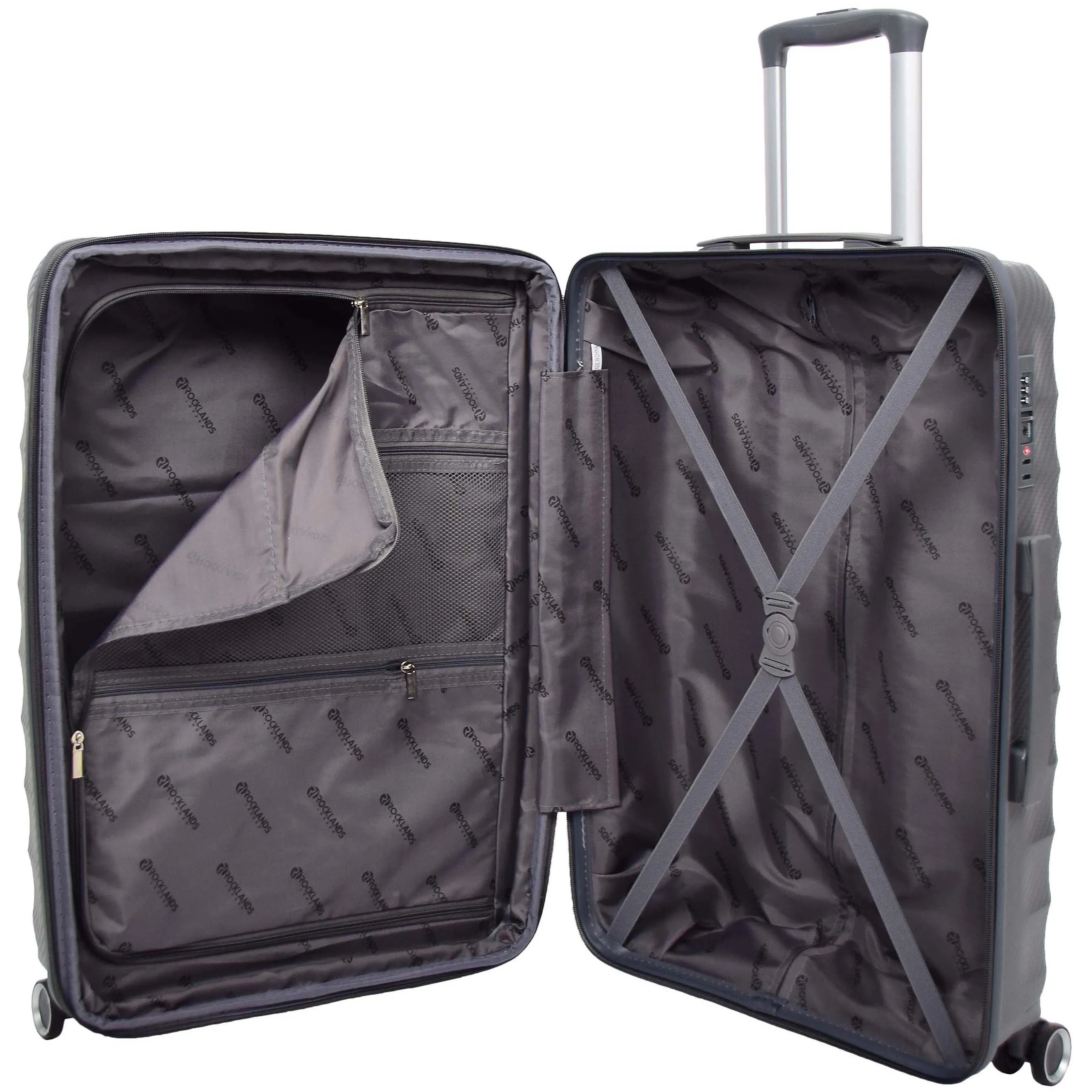 8 Wheeled Expandable ABS Luggage Miyazaki Grey