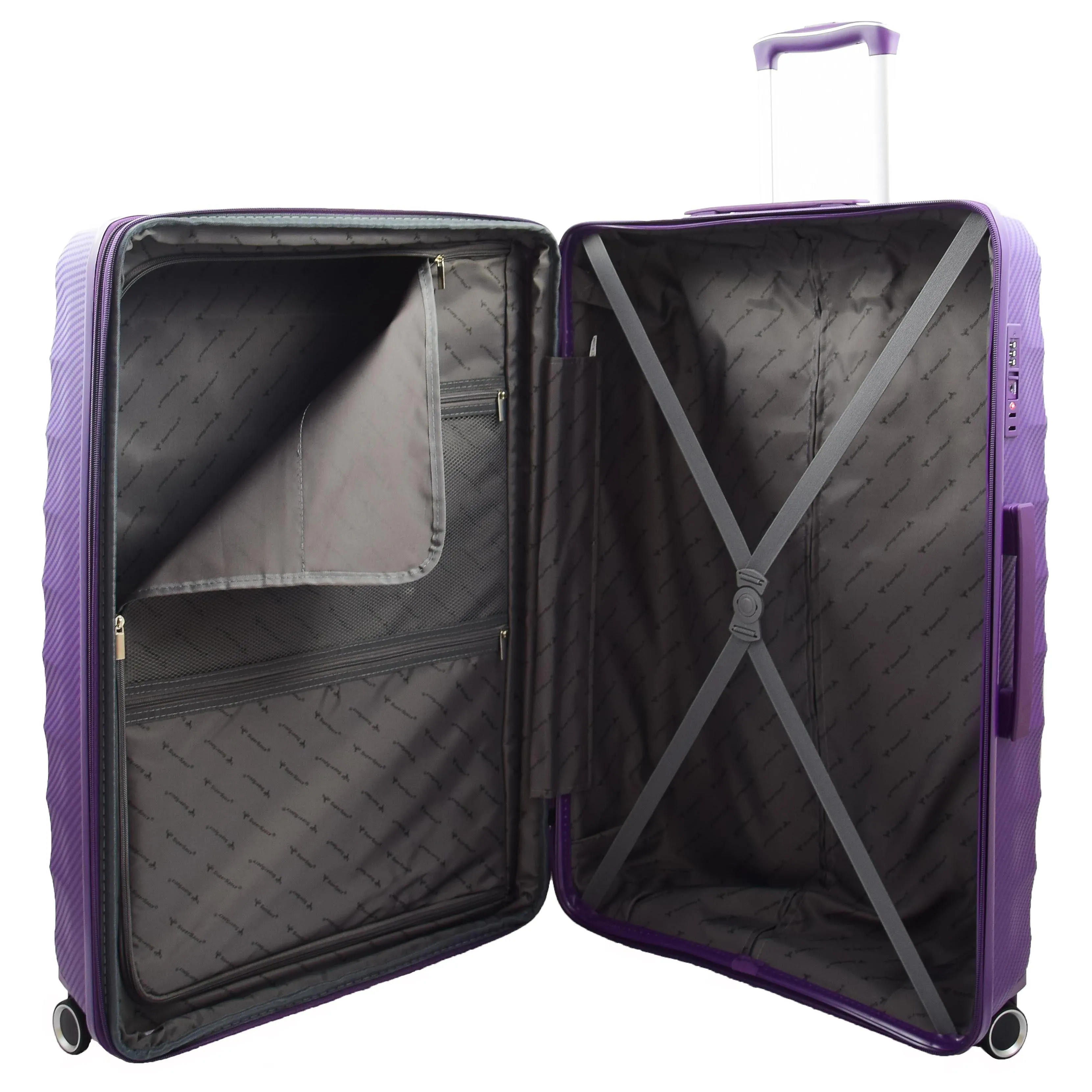 8 Wheeled Expandable ABS Luggage Miyazaki Purple