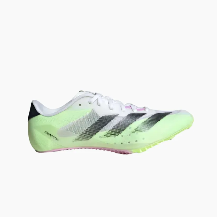 Adidas Adizero Sprintstar Unisex Running Shoes -Cloud White/Core Black/Green Spark S24