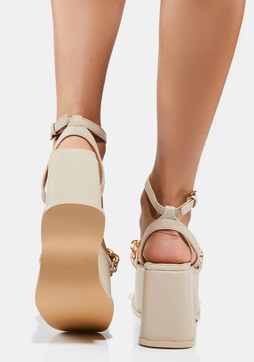 Almond You Got Served Platform Sandals-