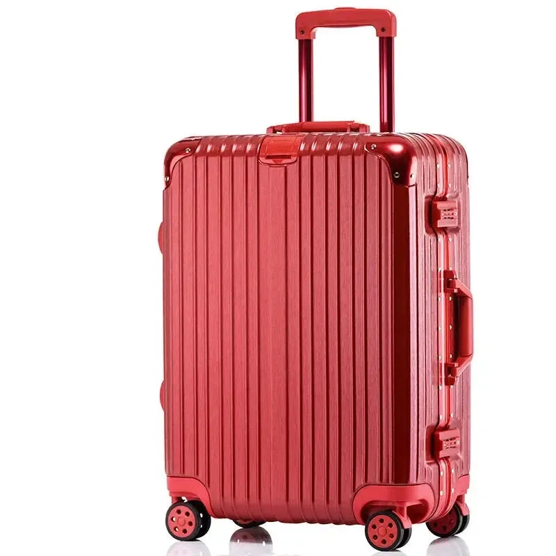 Aluminium Frame Spinner Rolling Luggage Travel Suitcase for Men and Women