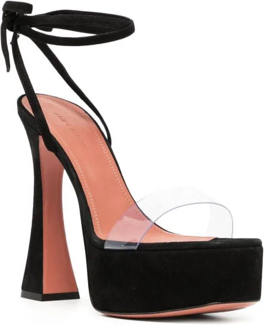 Amina Muaddi Sita 145mm platform sandals Black