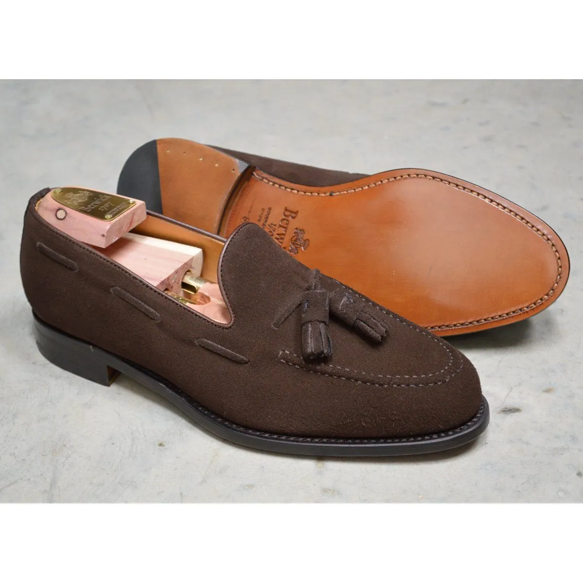 Berwick 1707 Tasselled Slip On (8491) - Dark Brown Suede