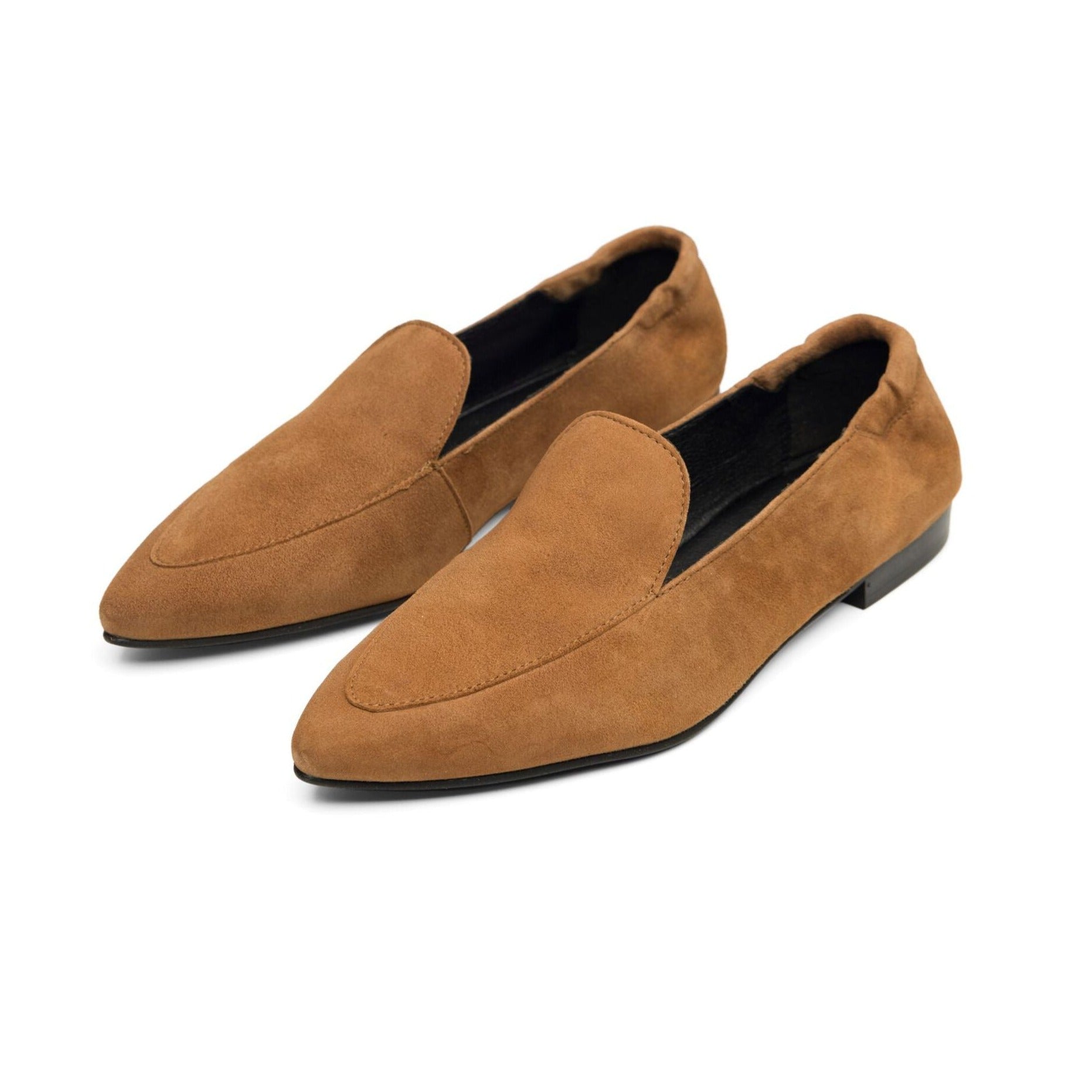 Bianco Tracy Suede Cognac Loafers