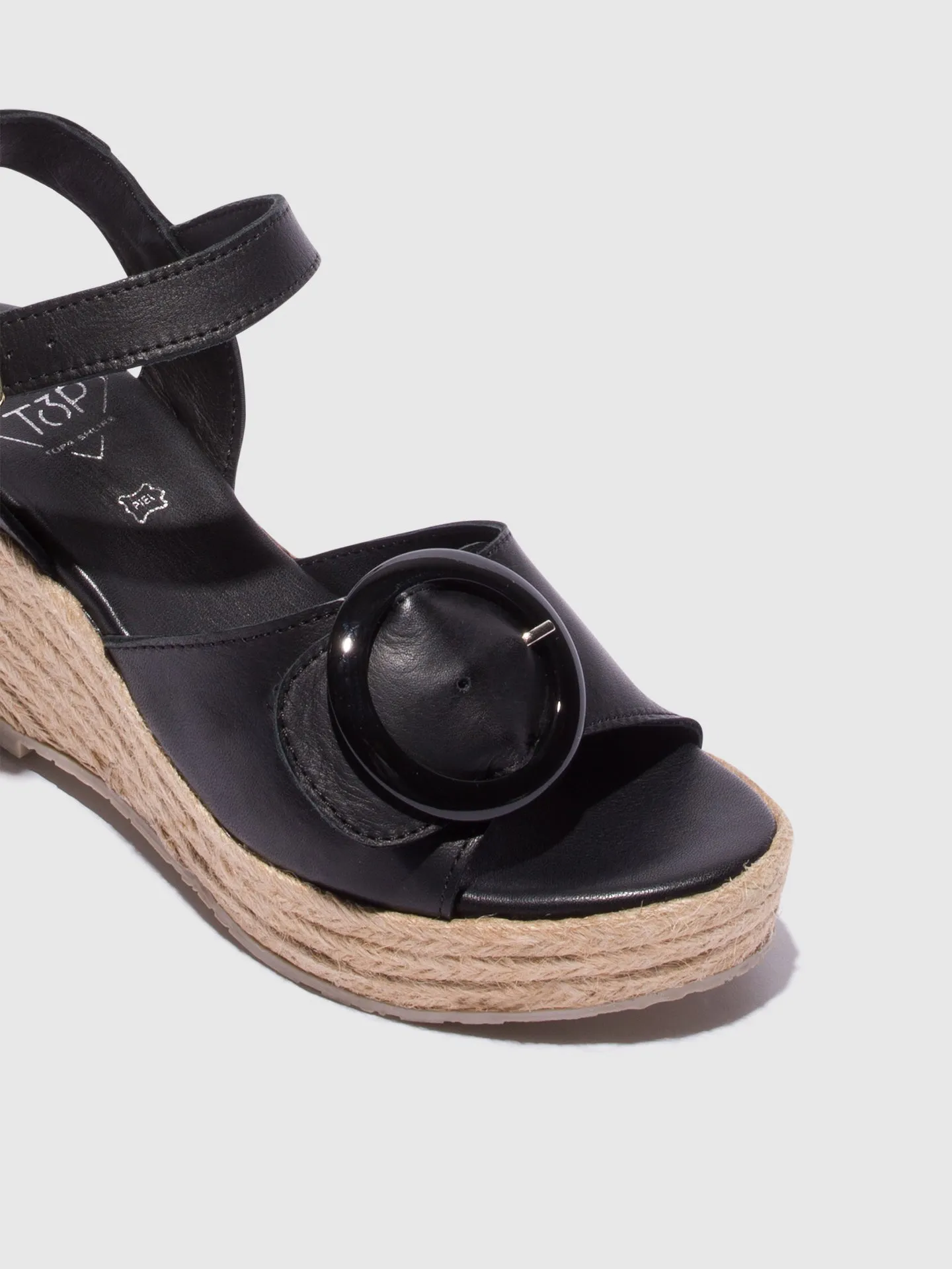 Black Wedge Sandals