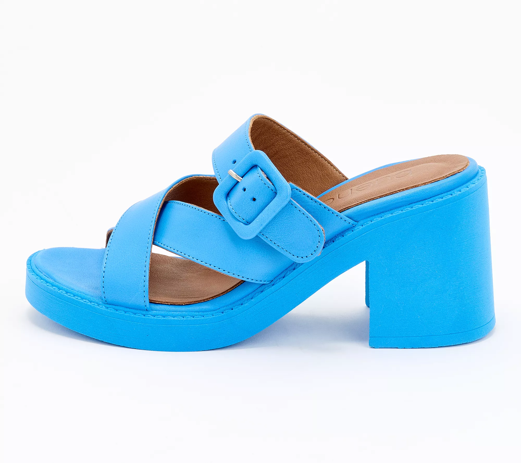 Bueno Leather Heeled Slide Sandals - Milan