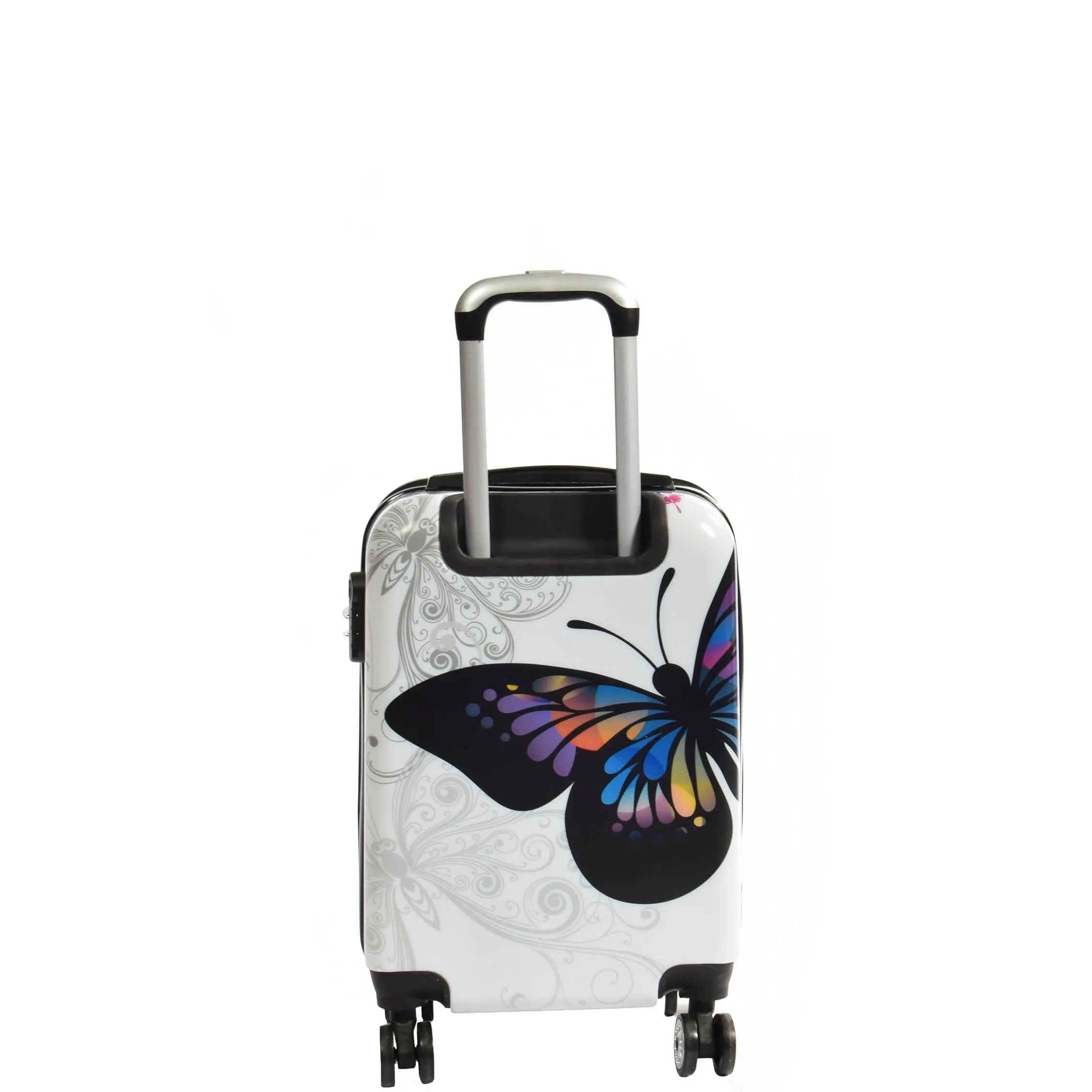 Butterfly Print Hard Shell Four Wheel Expandable Luggage