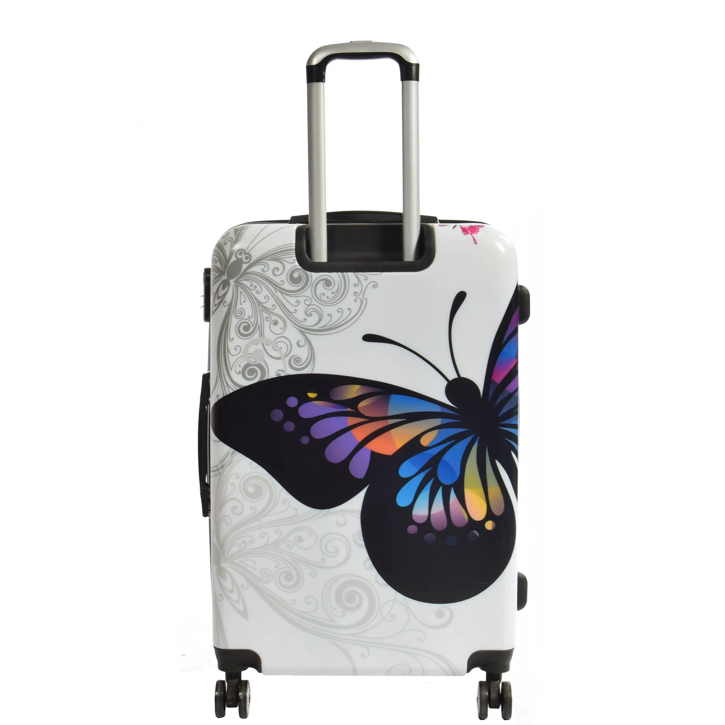 Butterfly Print Hard Shell Four Wheel Expandable Luggage