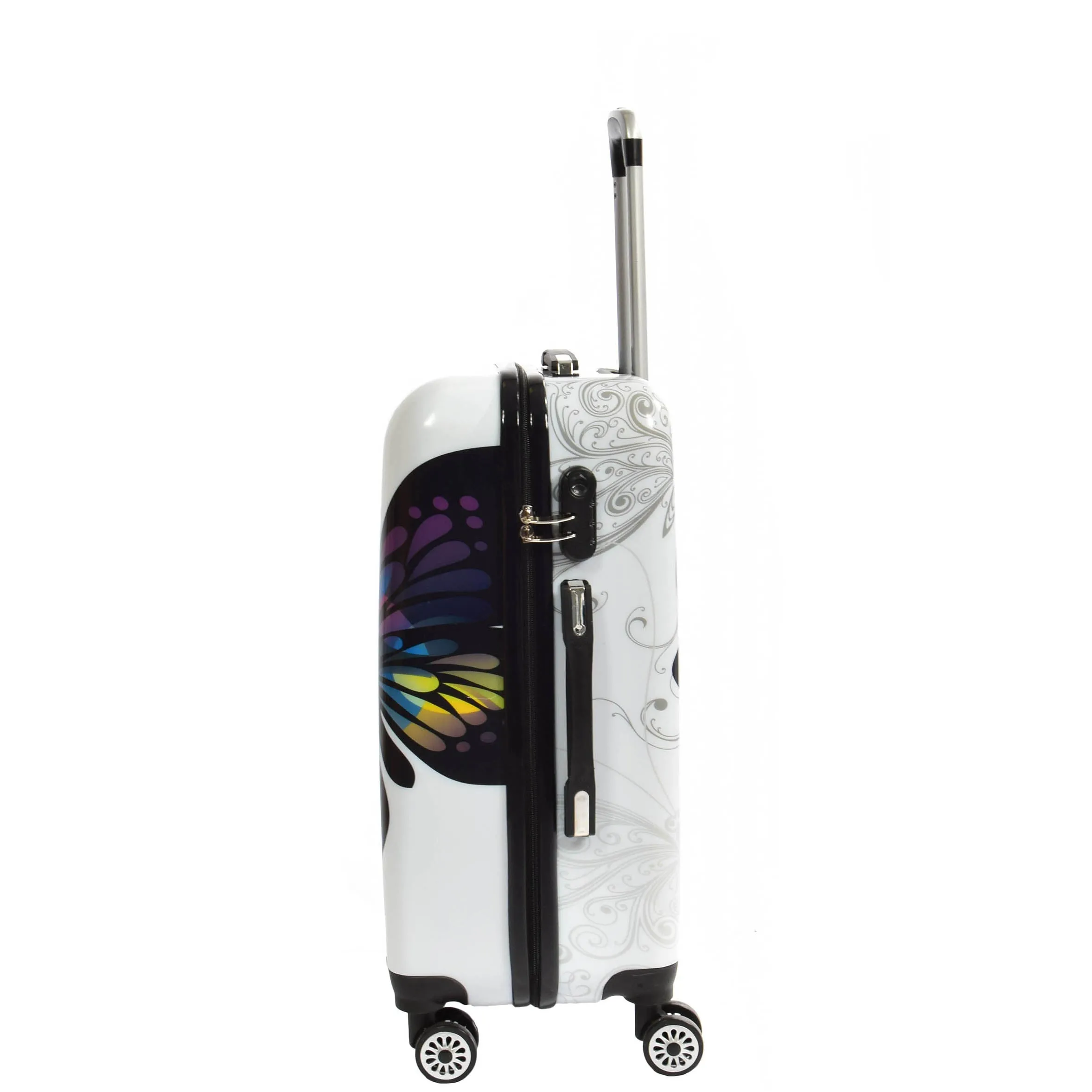 Butterfly Print Hard Shell Four Wheel Expandable Luggage