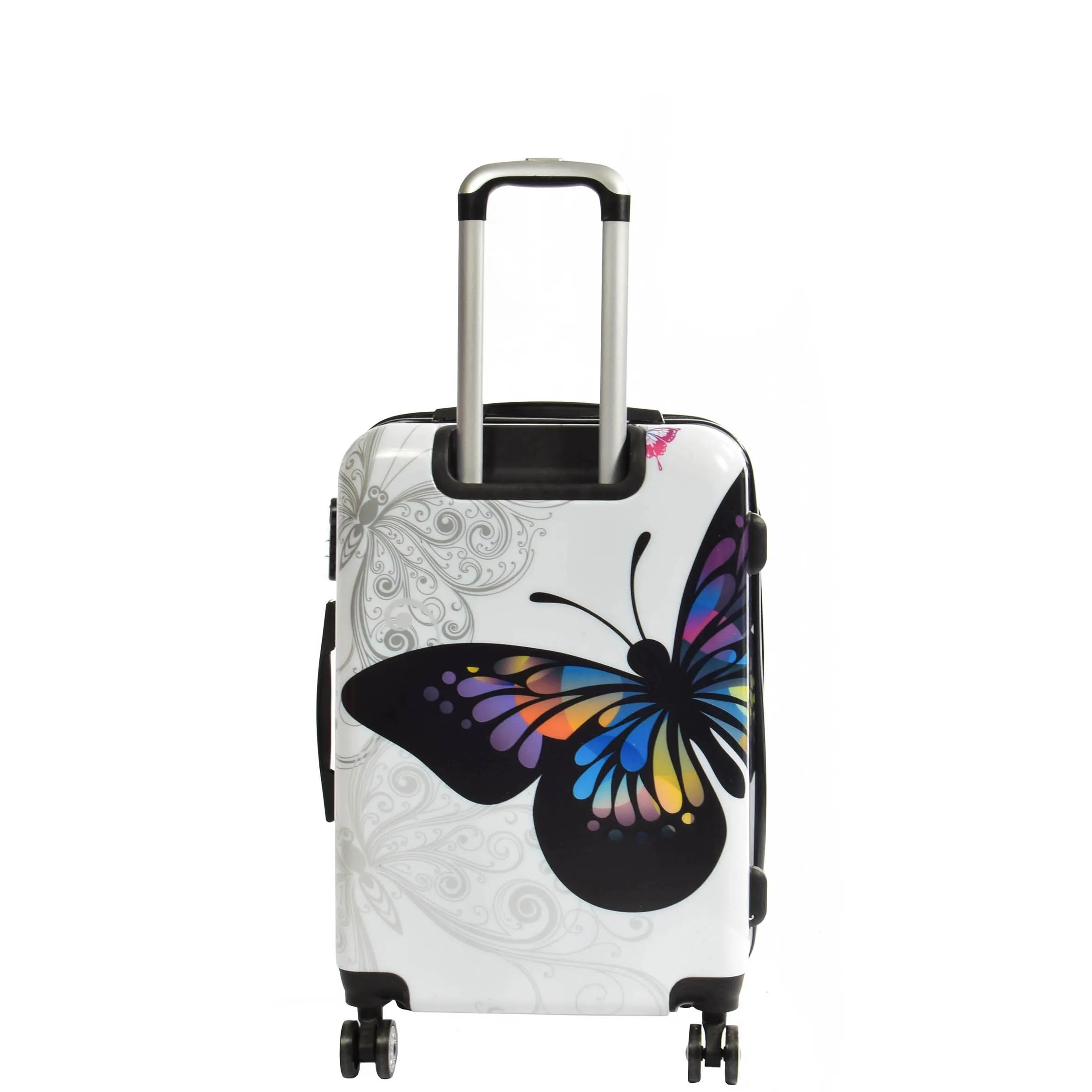 Butterfly Print Hard Shell Four Wheel Expandable Luggage