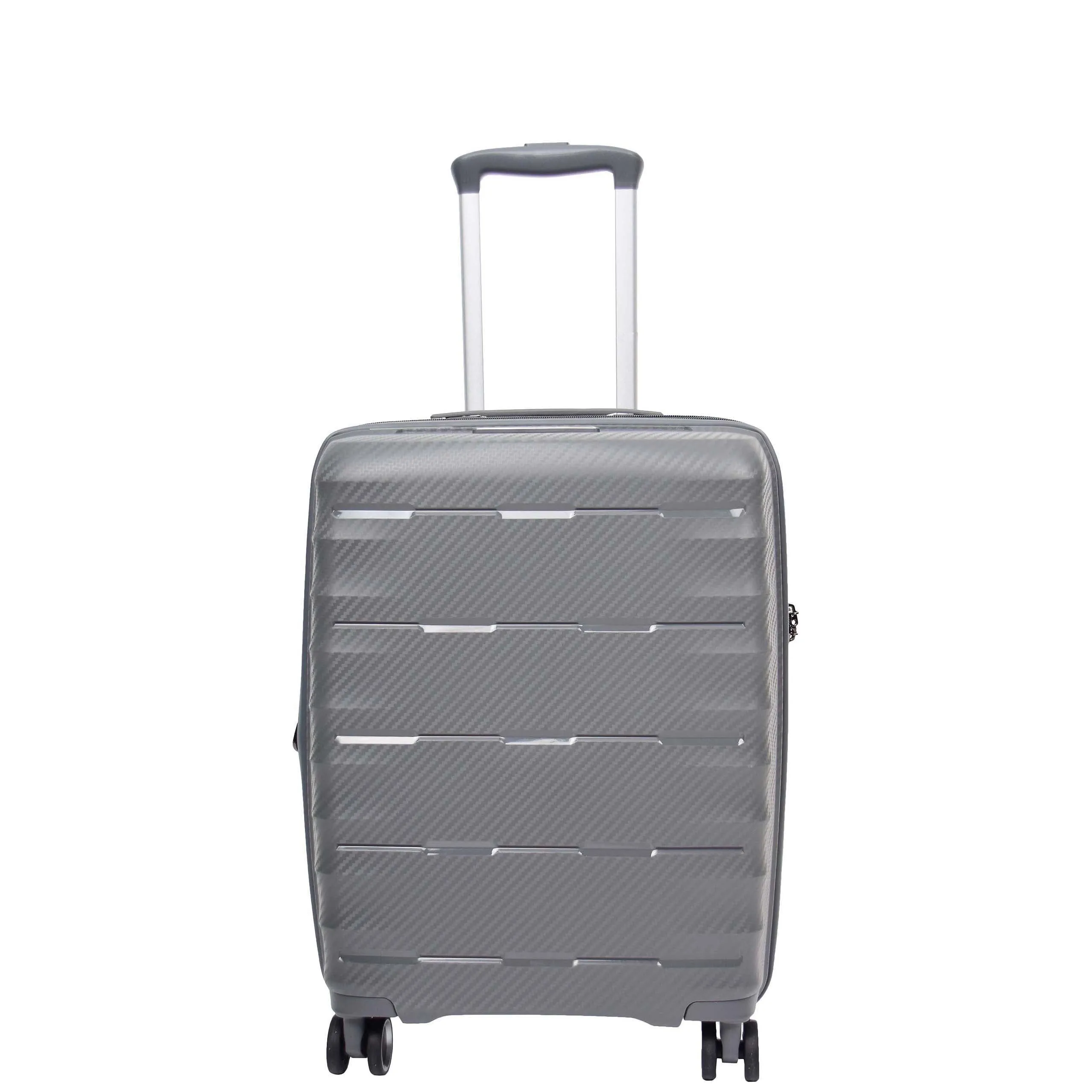 Cabin Size 8 Wheeled Expandable ABS Luggage Pluto Grey