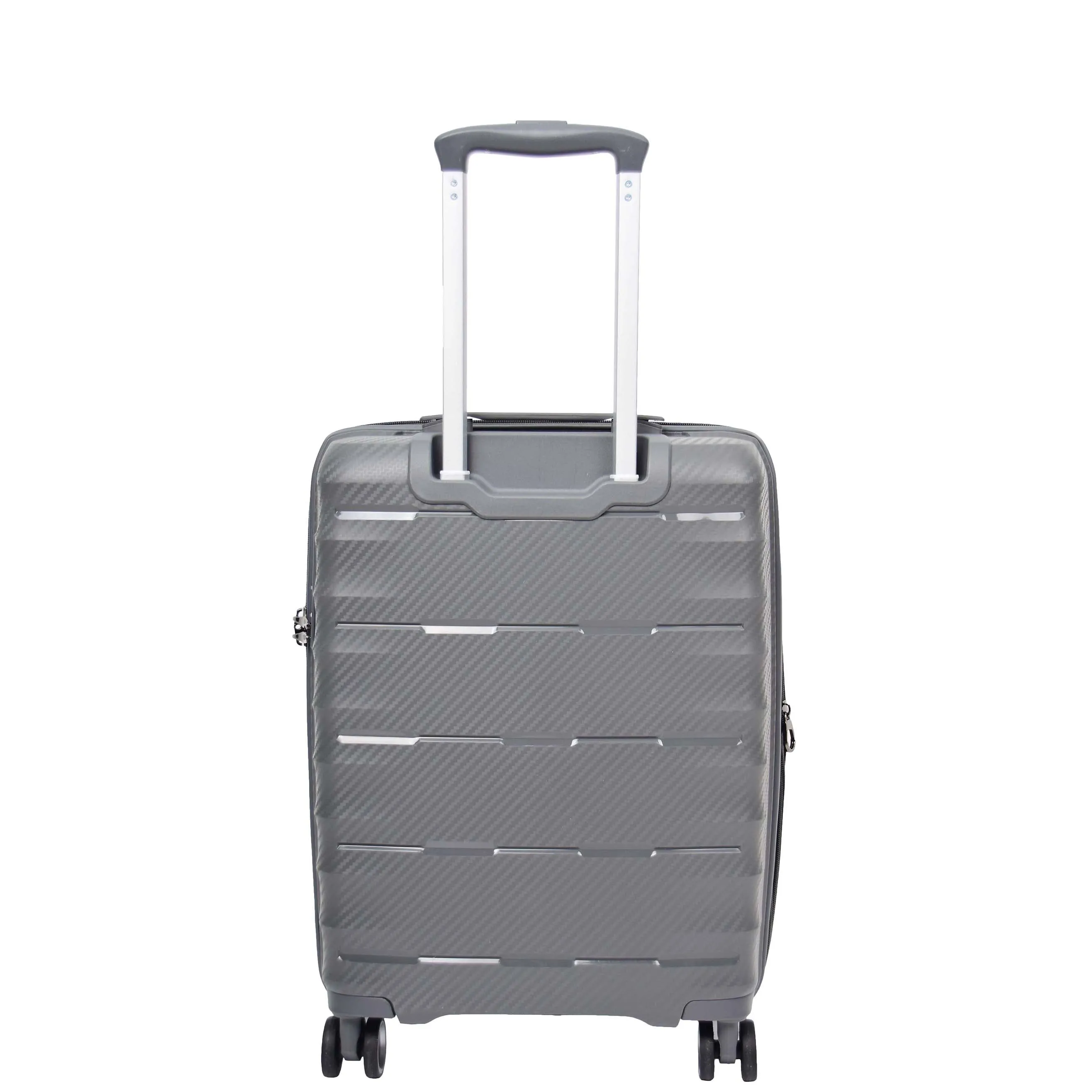 Cabin Size 8 Wheeled Expandable ABS Luggage Pluto Grey