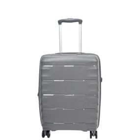 Cabin Size 8 Wheeled Expandable ABS Luggage Pluto Grey