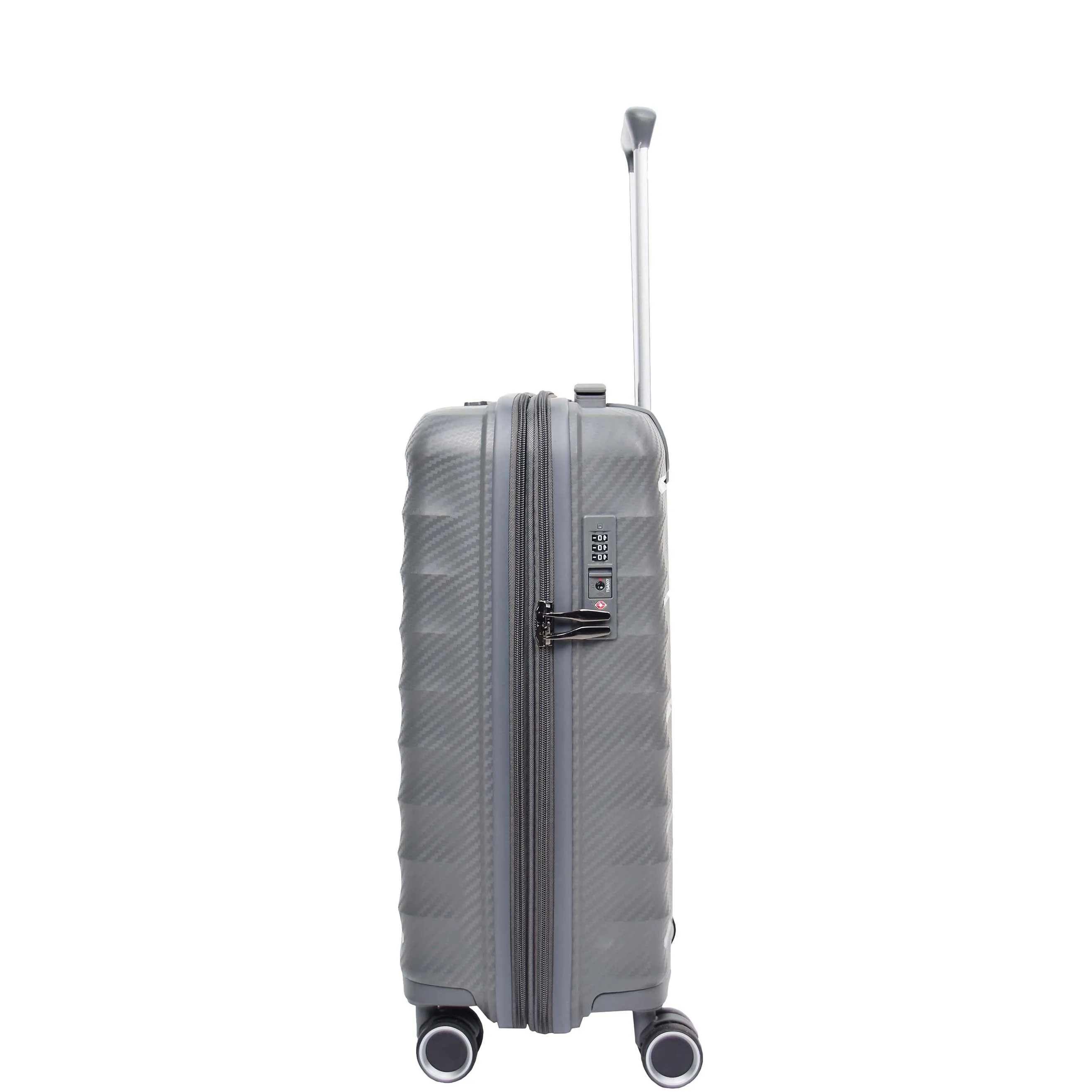 Cabin Size 8 Wheeled Expandable ABS Luggage Pluto Grey