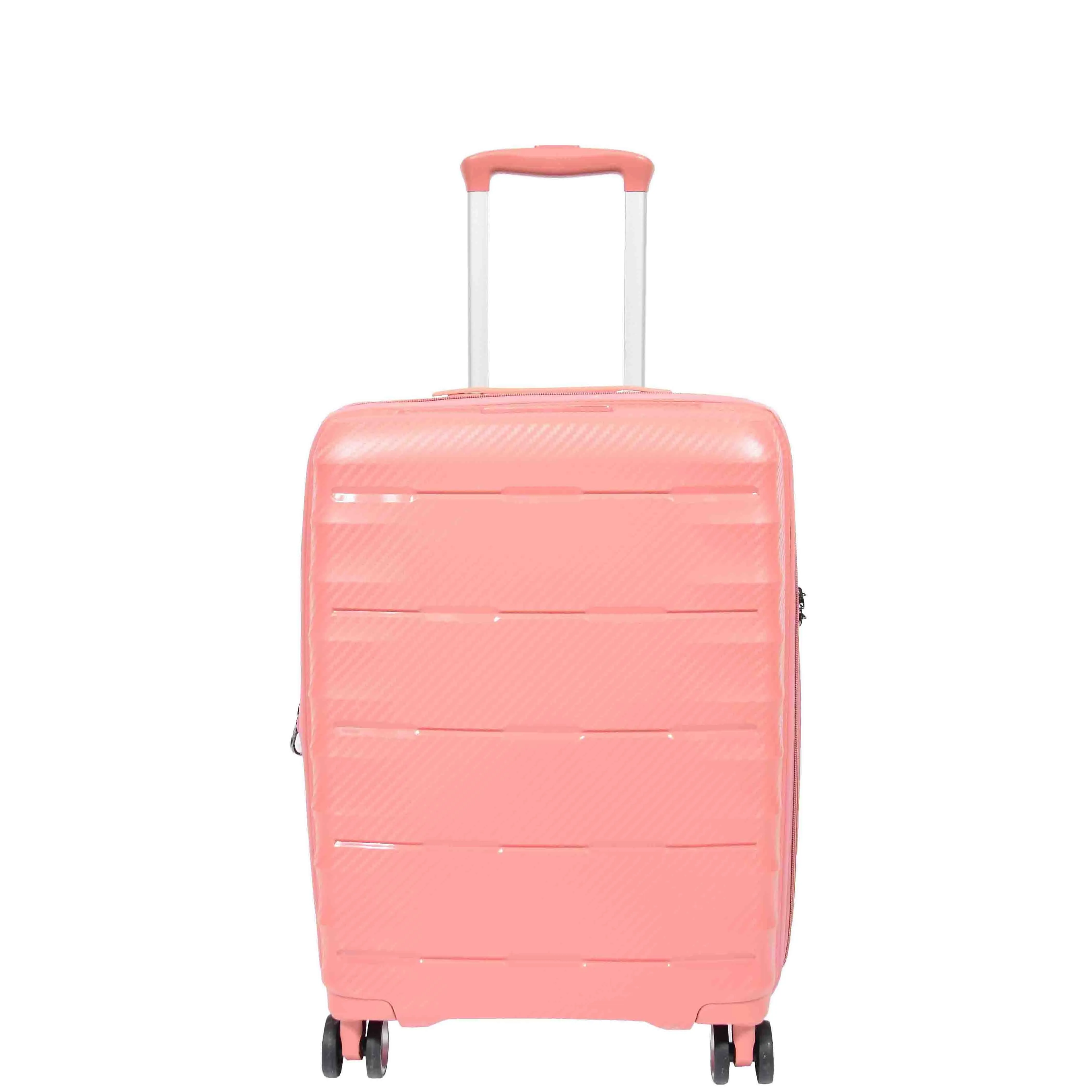 Cabin Size 8 Wheeled Expandable ABS Luggage Pluto Rose Gold