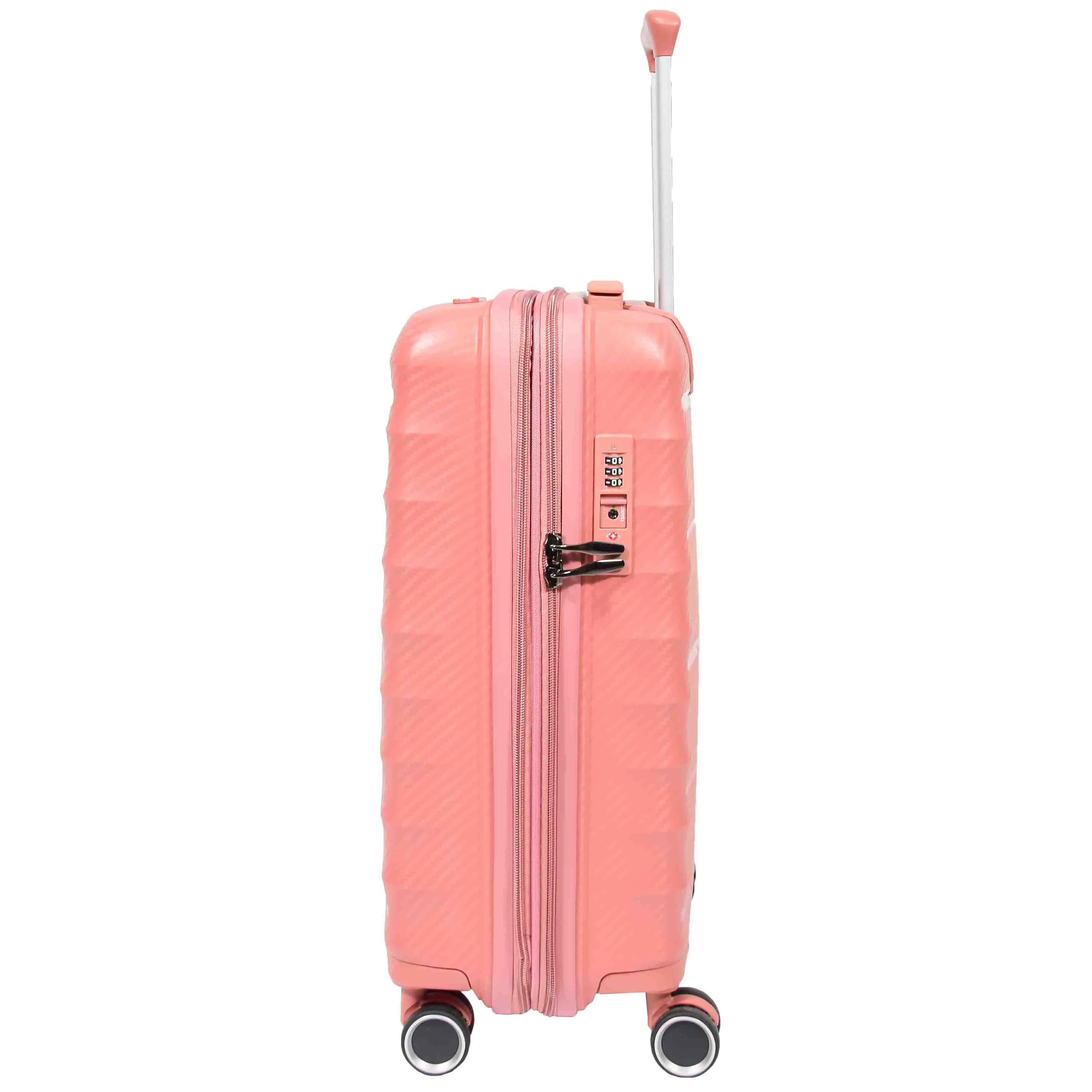 Cabin Size 8 Wheeled Expandable ABS Luggage Pluto Rose Gold