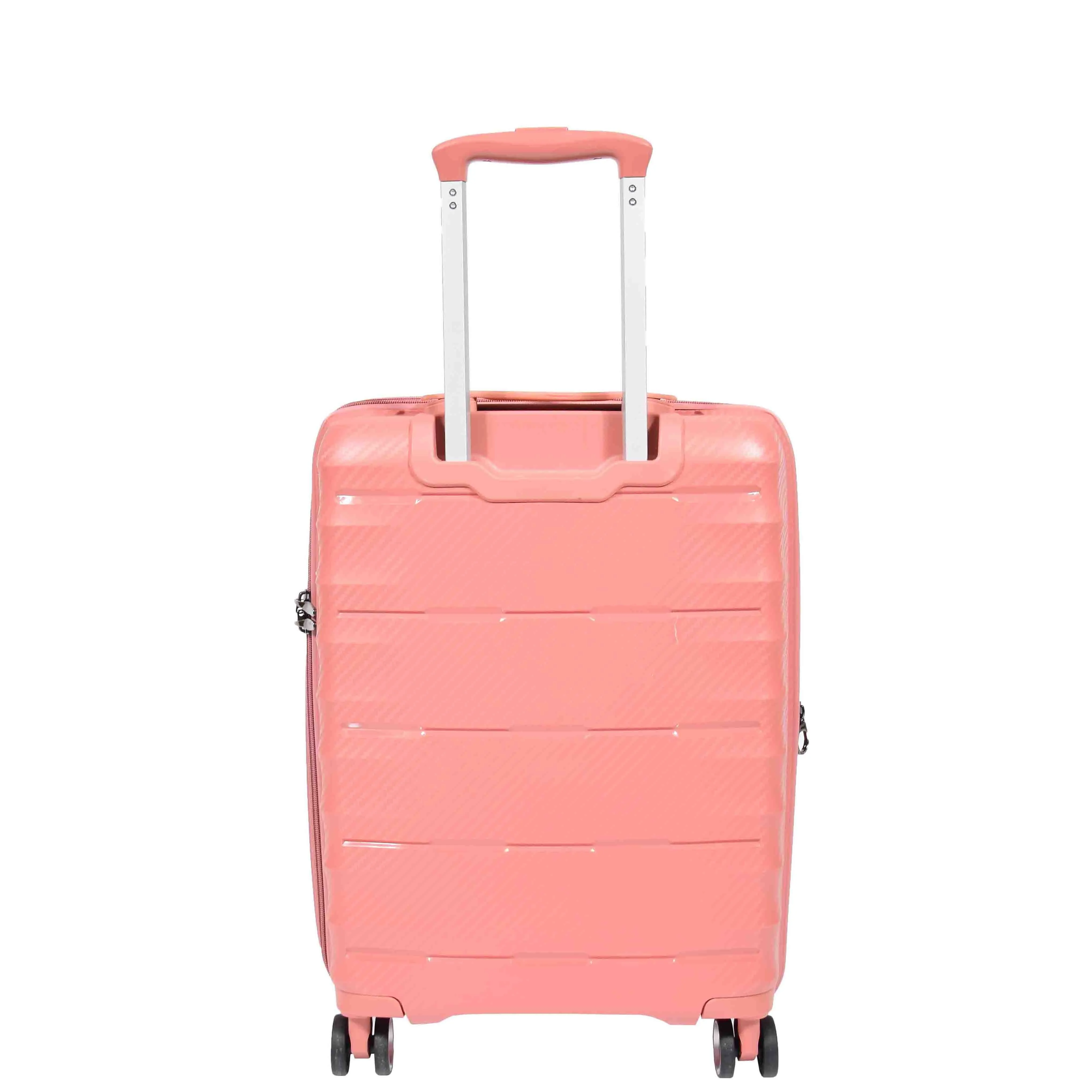 Cabin Size 8 Wheeled Expandable ABS Luggage Pluto Rose Gold