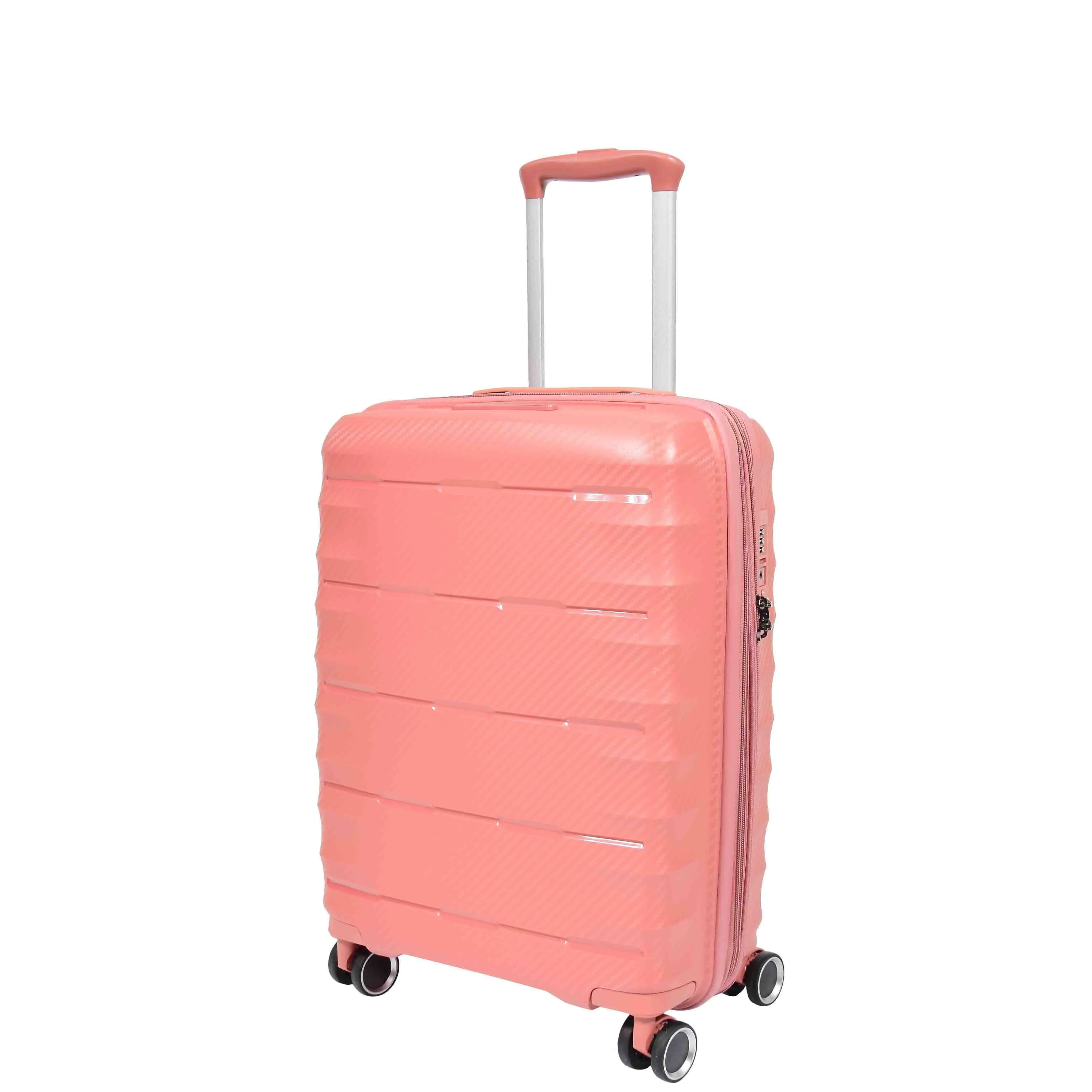 Cabin Size 8 Wheeled Expandable ABS Luggage Pluto Rose Gold