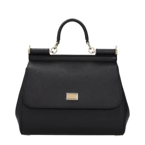 Dolce&Gabbana Handbags Sicily large Women Leather Black