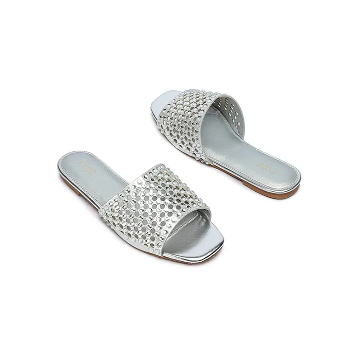 Embellished Square Toe Slide MY 286