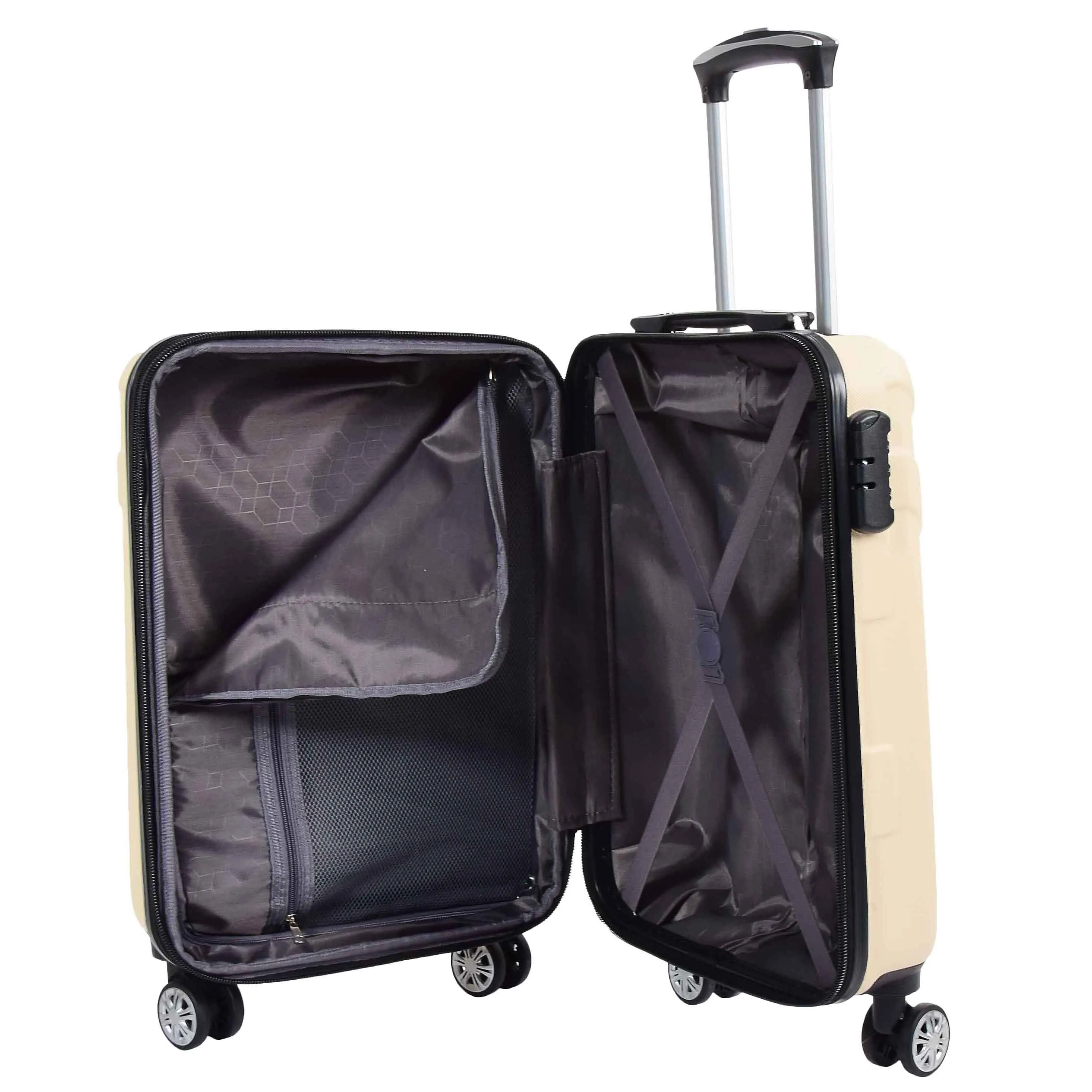 Expandable 4 Wheeled Cabin Hard Luggage Sydney Off White