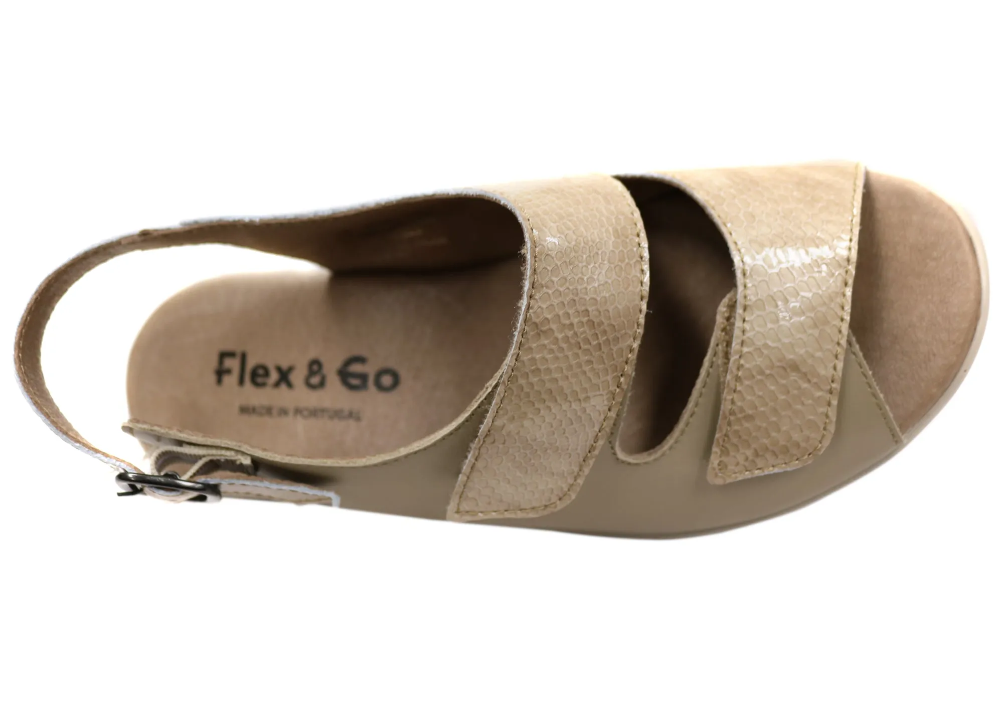 Flex & Go Mary Womens Comfortable Leather Sandals Made In Portugal