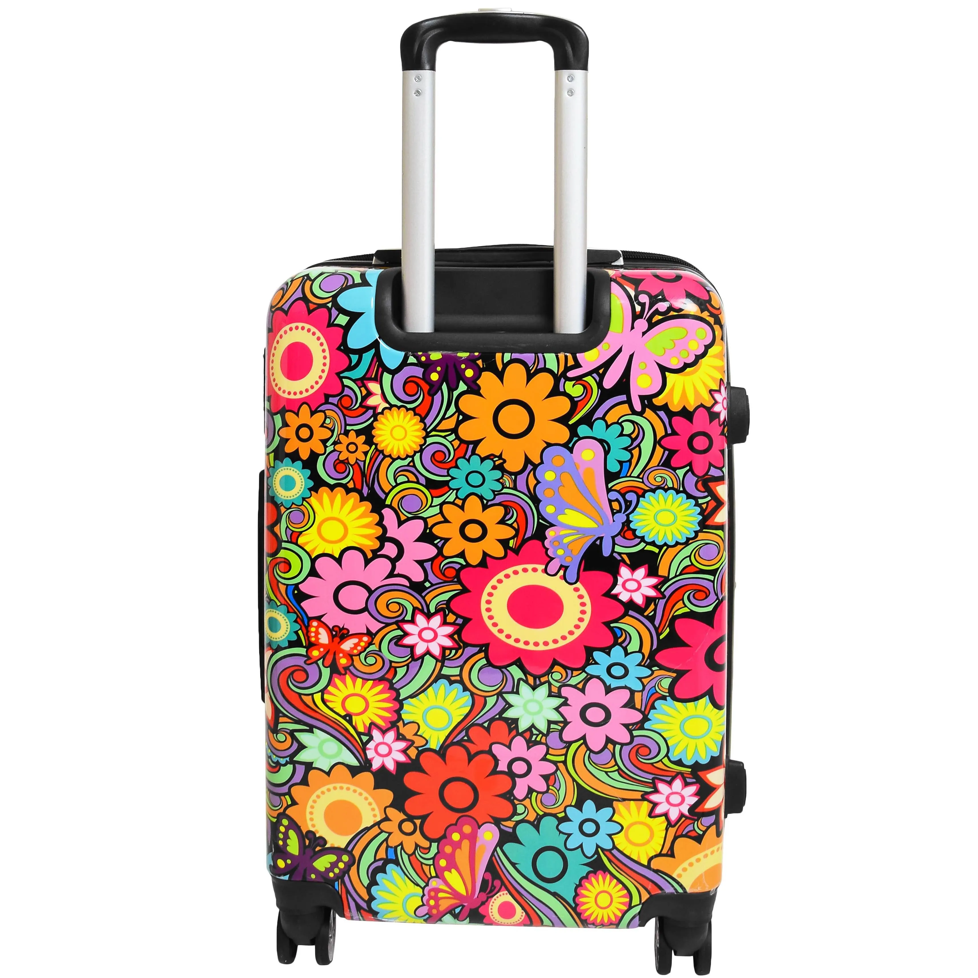 Four Wheel Suitcase Hard Shell Expandable Luggage Flower Print