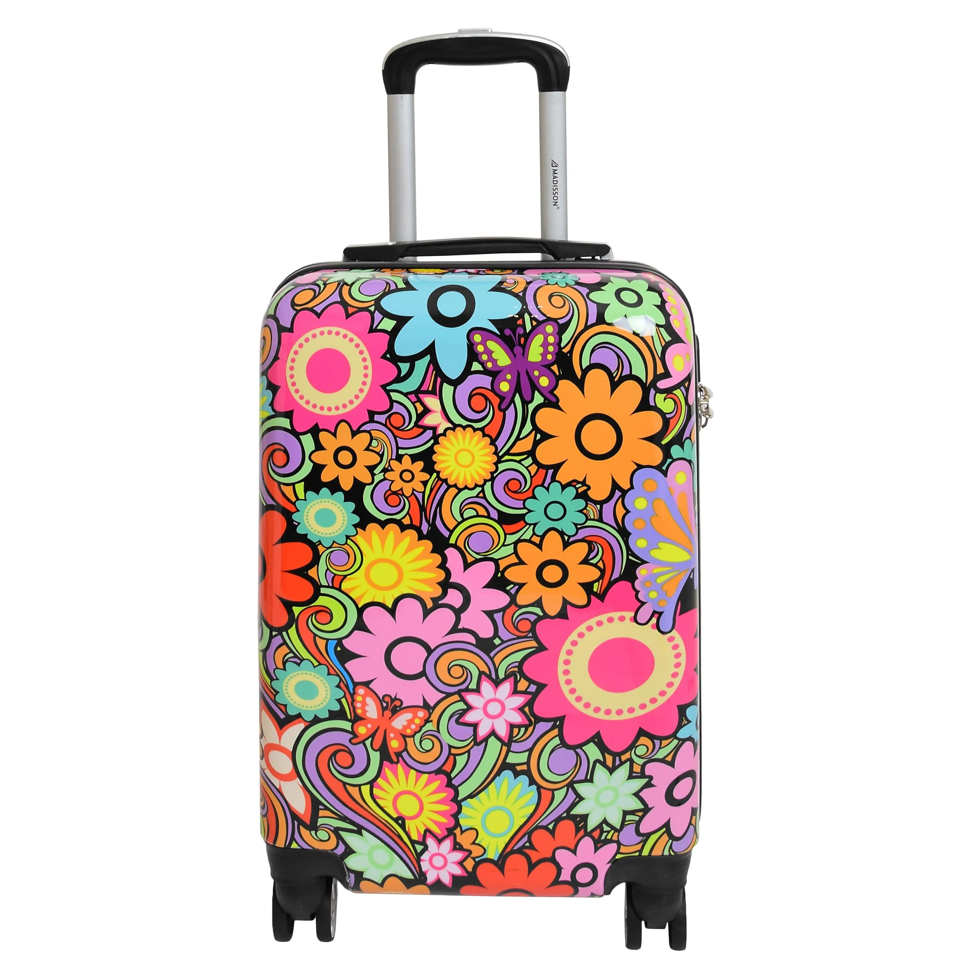 Four Wheel Suitcase Hard Shell Expandable Luggage Flower Print