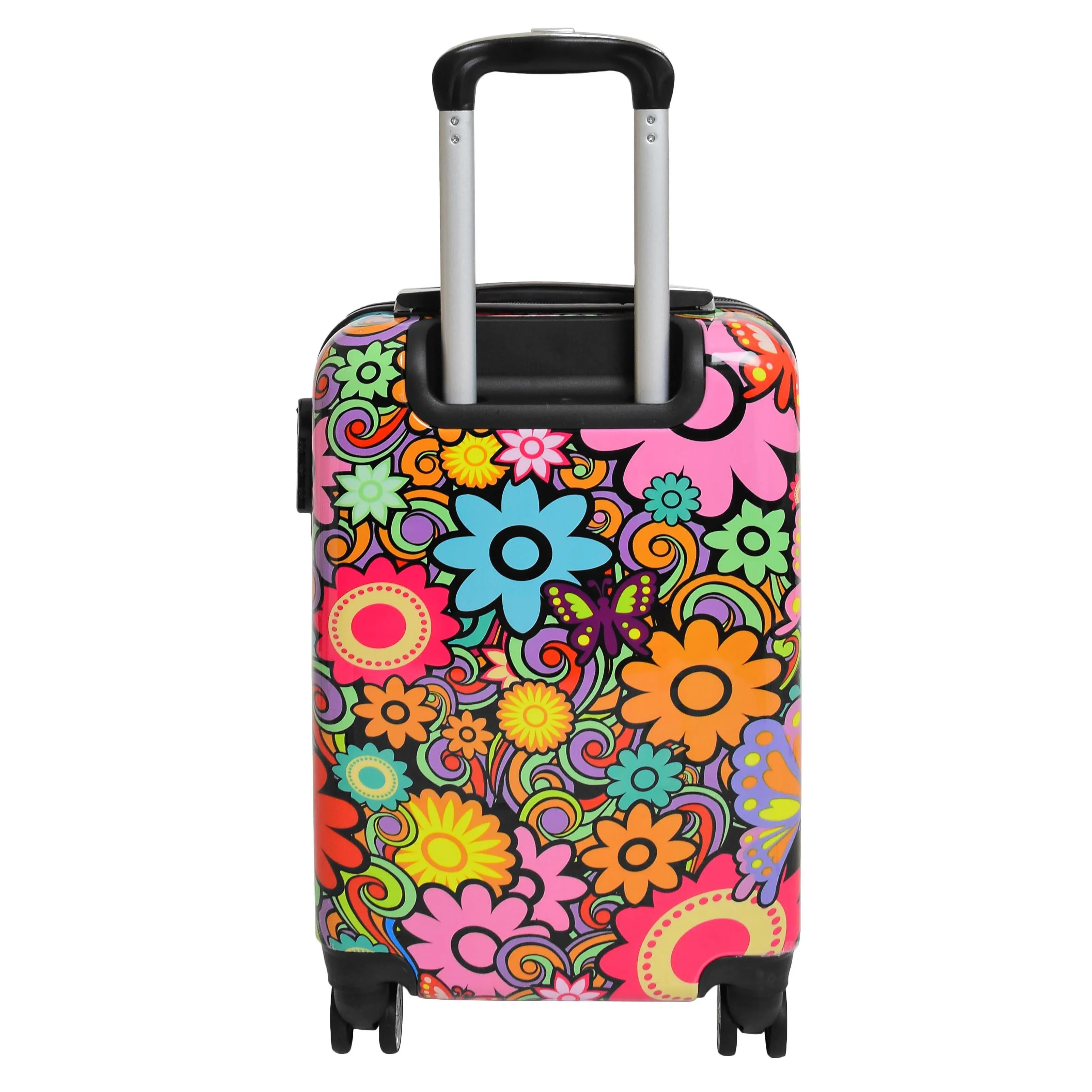 Four Wheel Suitcase Hard Shell Expandable Luggage Flower Print