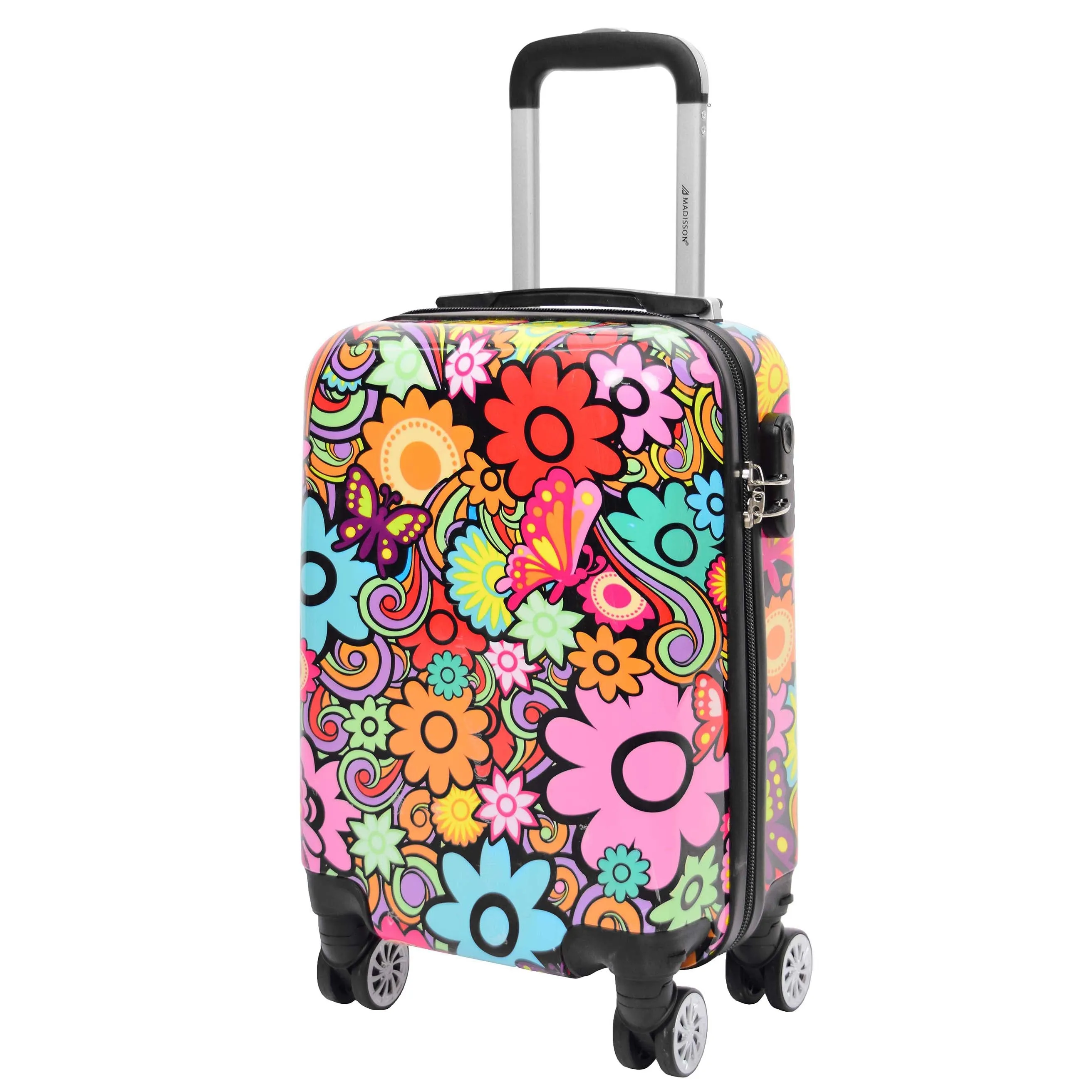 Four Wheel Suitcase Hard Shell Expandable Luggage Flower Print