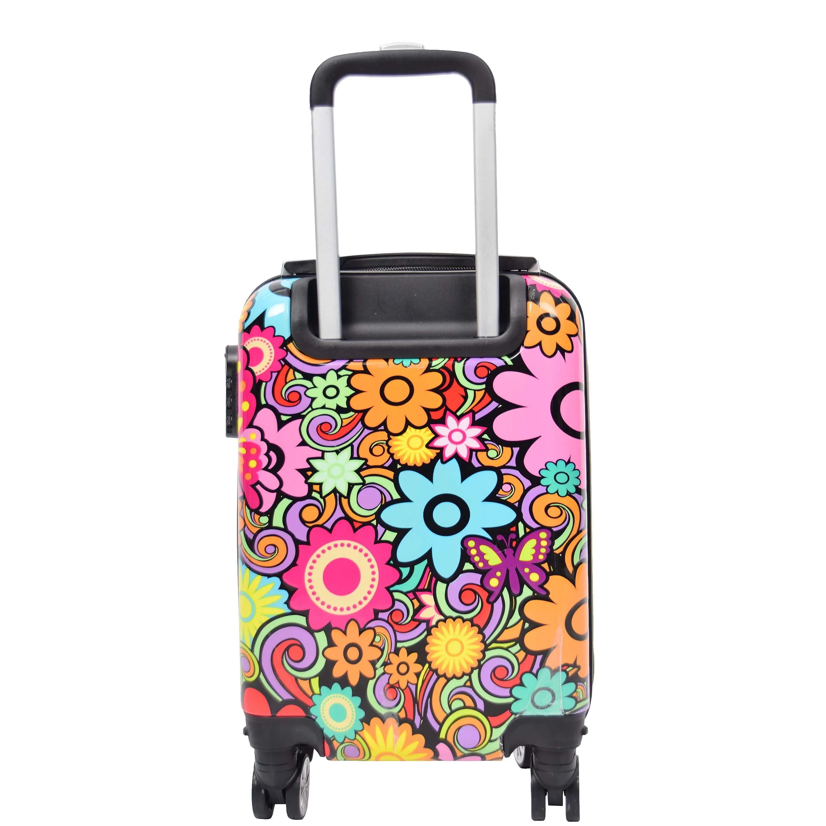 Four Wheel Suitcase Hard Shell Expandable Luggage Flower Print