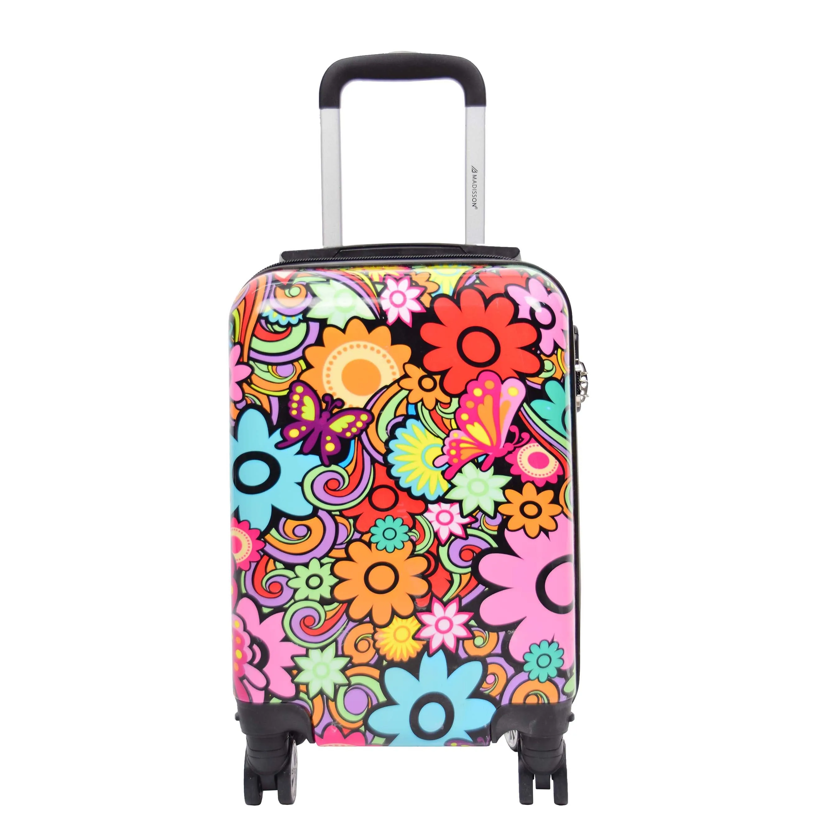 Four Wheel Suitcase Hard Shell Expandable Luggage Flower Print