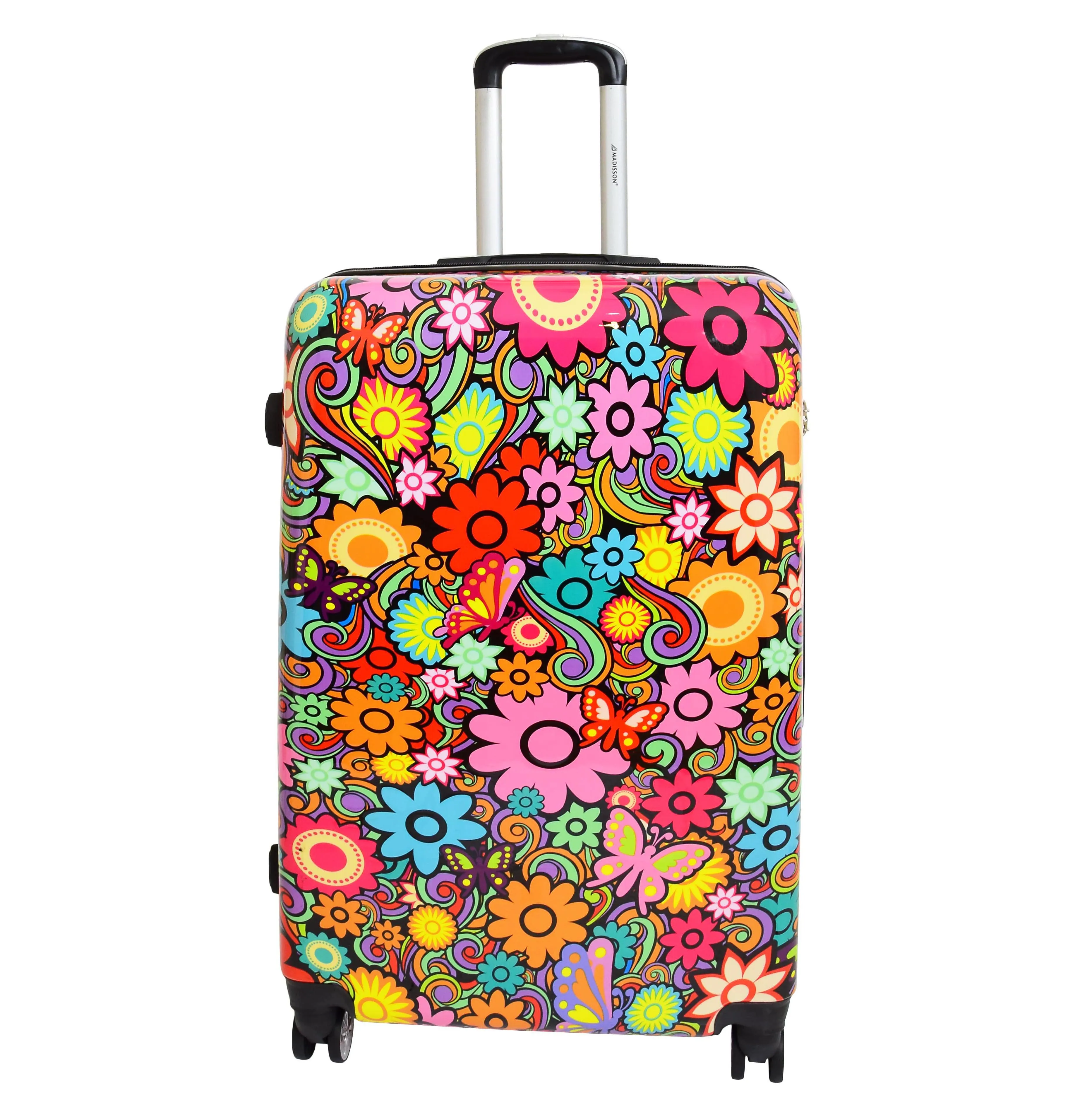 Four Wheel Suitcase Hard Shell Expandable Luggage Flower Print