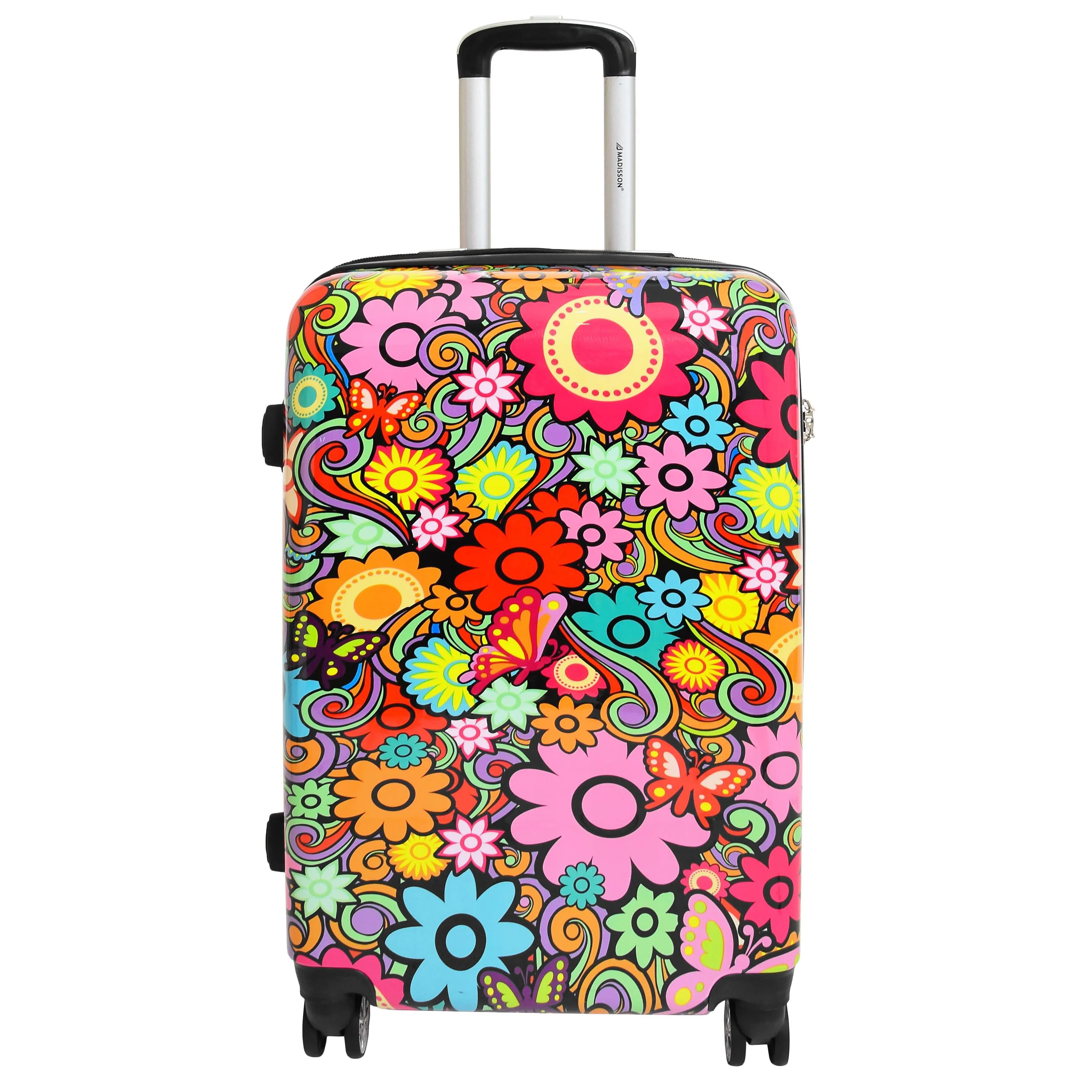 Four Wheel Suitcase Hard Shell Expandable Luggage Flower Print