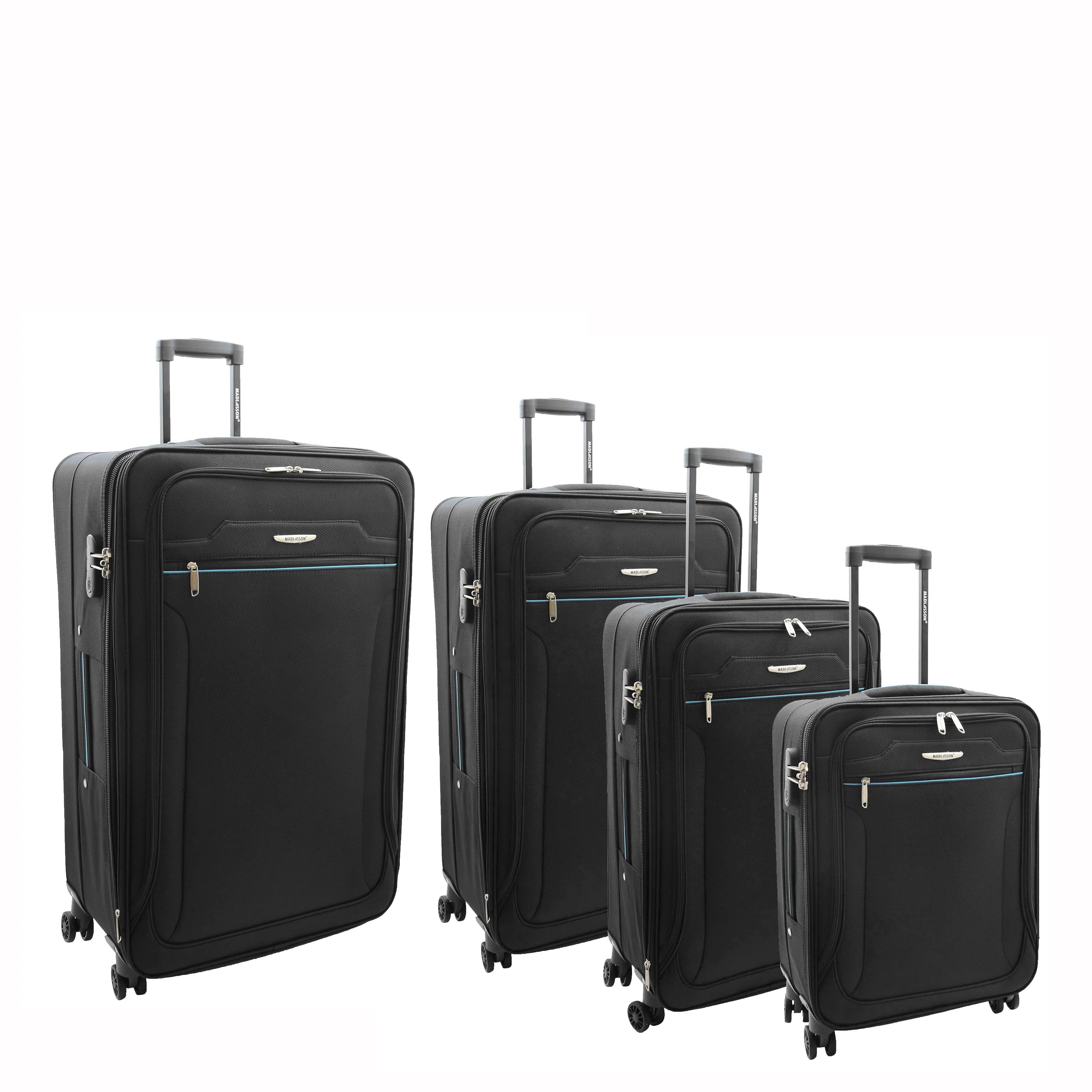 Four Wheel Suitcases Lightweight Soft Expandable Luggage Cosmic Black