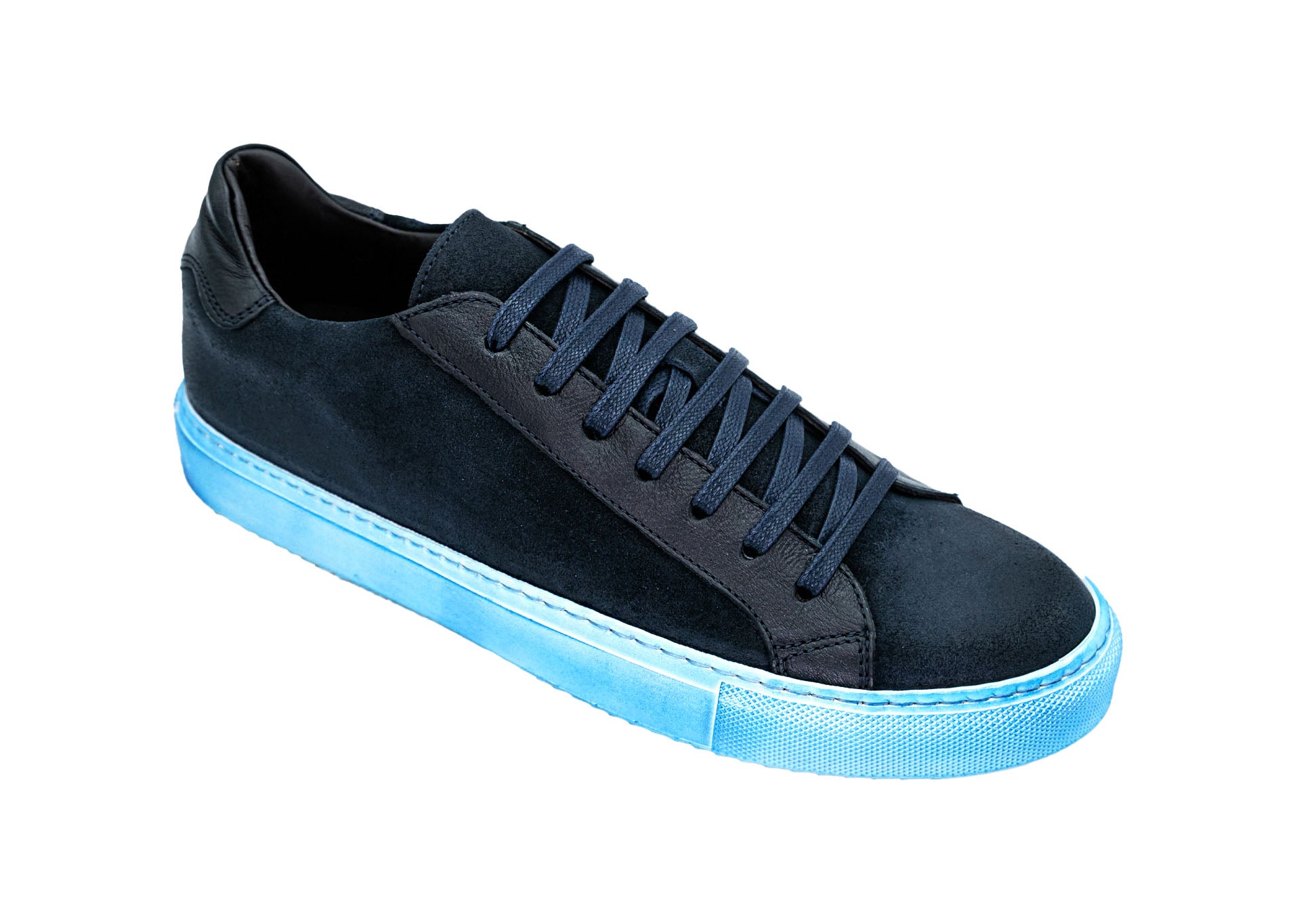 GIOVACCHINI Rino Antique Blue Suede Calf Sneakers