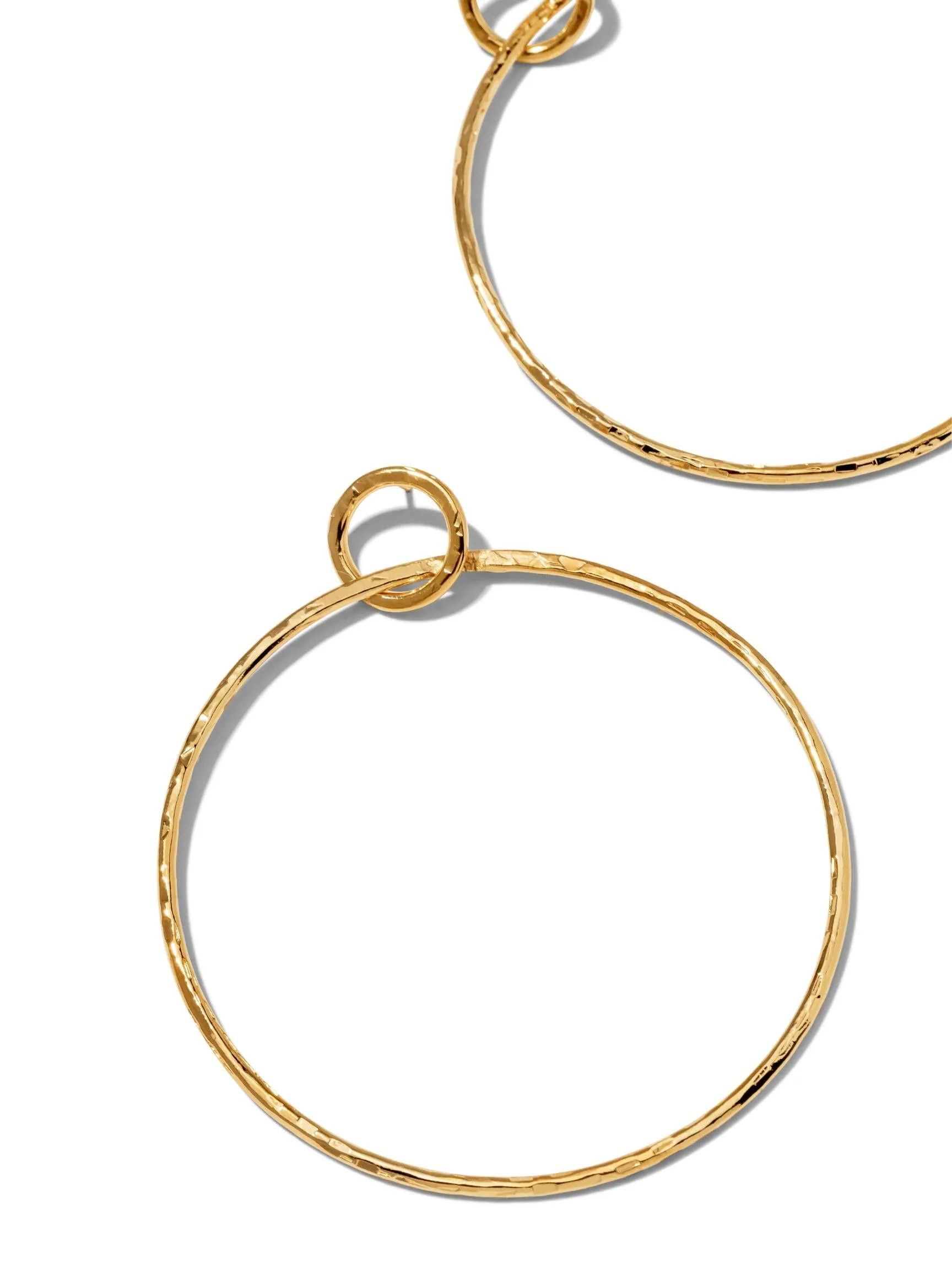 Gold Ellen Medium Textured Hoop Earrings