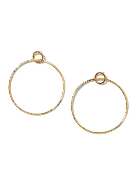 Gold Ellen Medium Textured Hoop Earrings