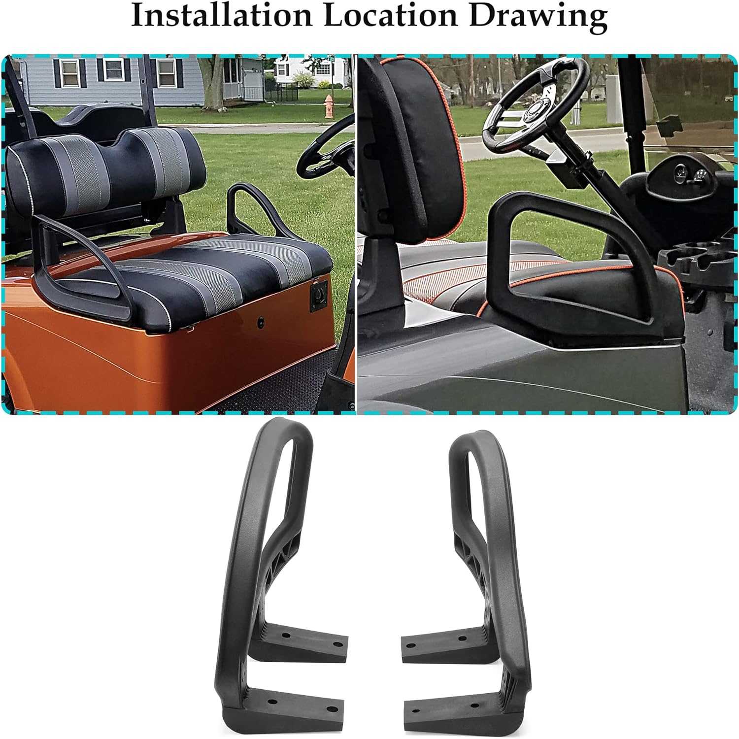 Golf Cart Arm Rest Hip Restraint for EZGO RXV 2 2016-up - 10L0L