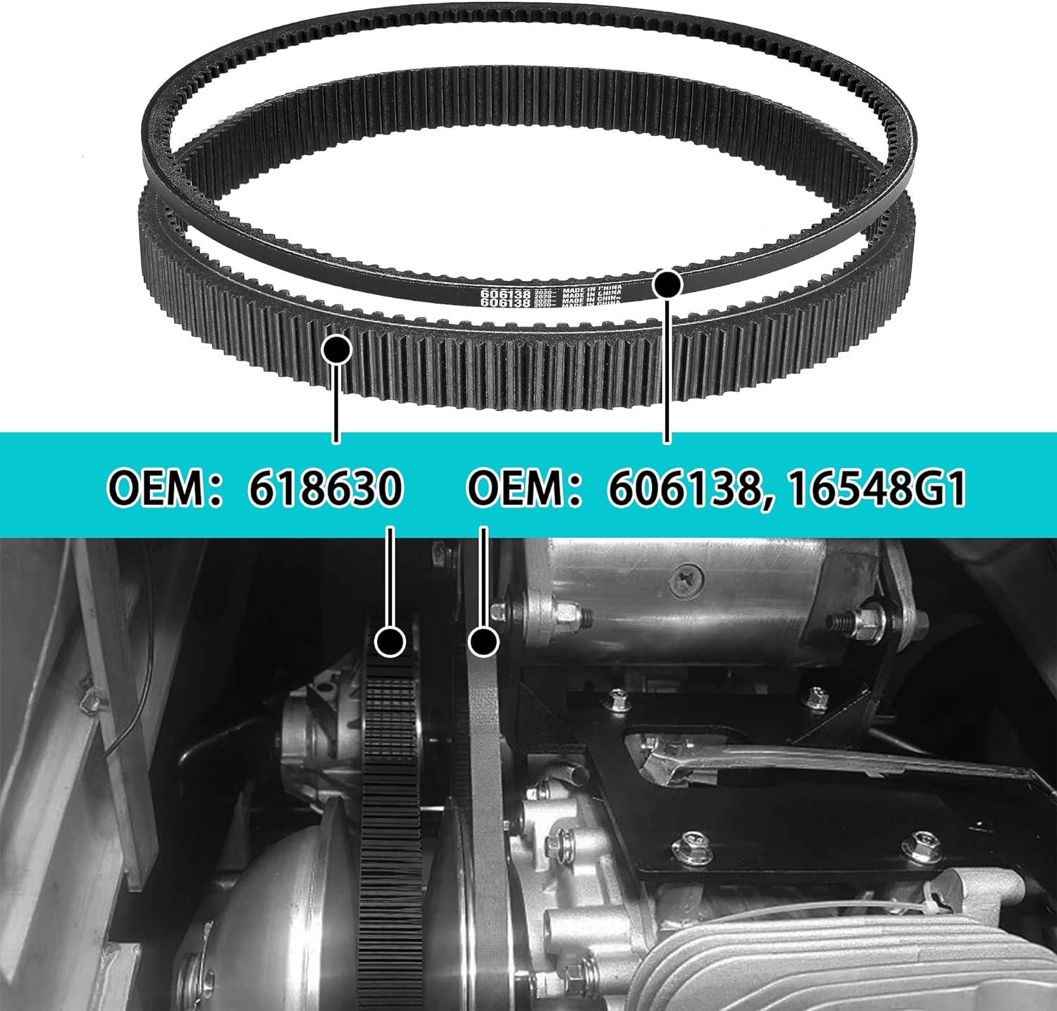 Golf Cart Clutch Drive Belt & Starter Generator Belt Kit for EZGO TXT RXV - 10L0L