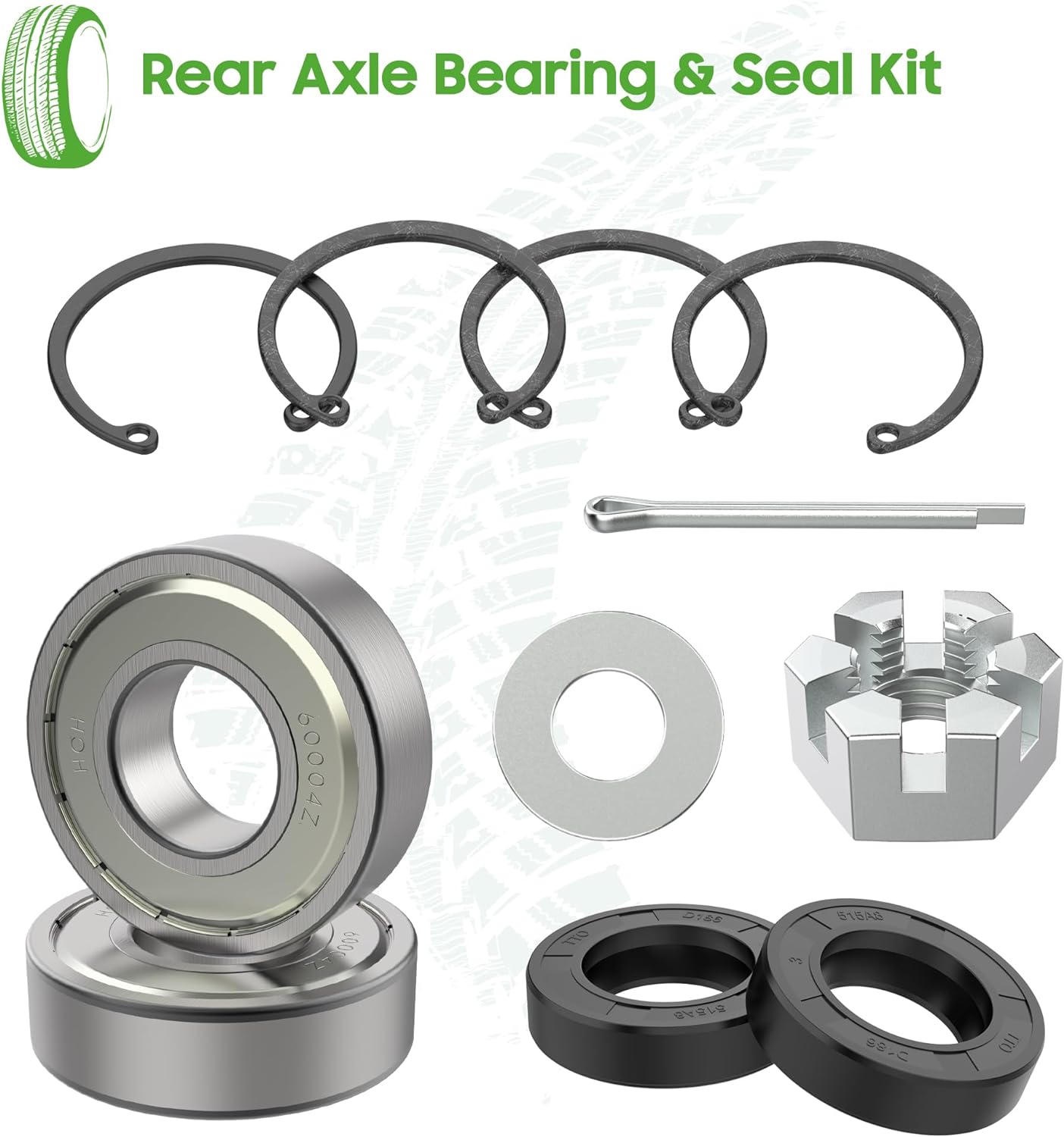 Golf Cart Rear Spline Axle Shaft with Bearing Seal Kit fit EZGO RXV 2008-Up - 10L0L