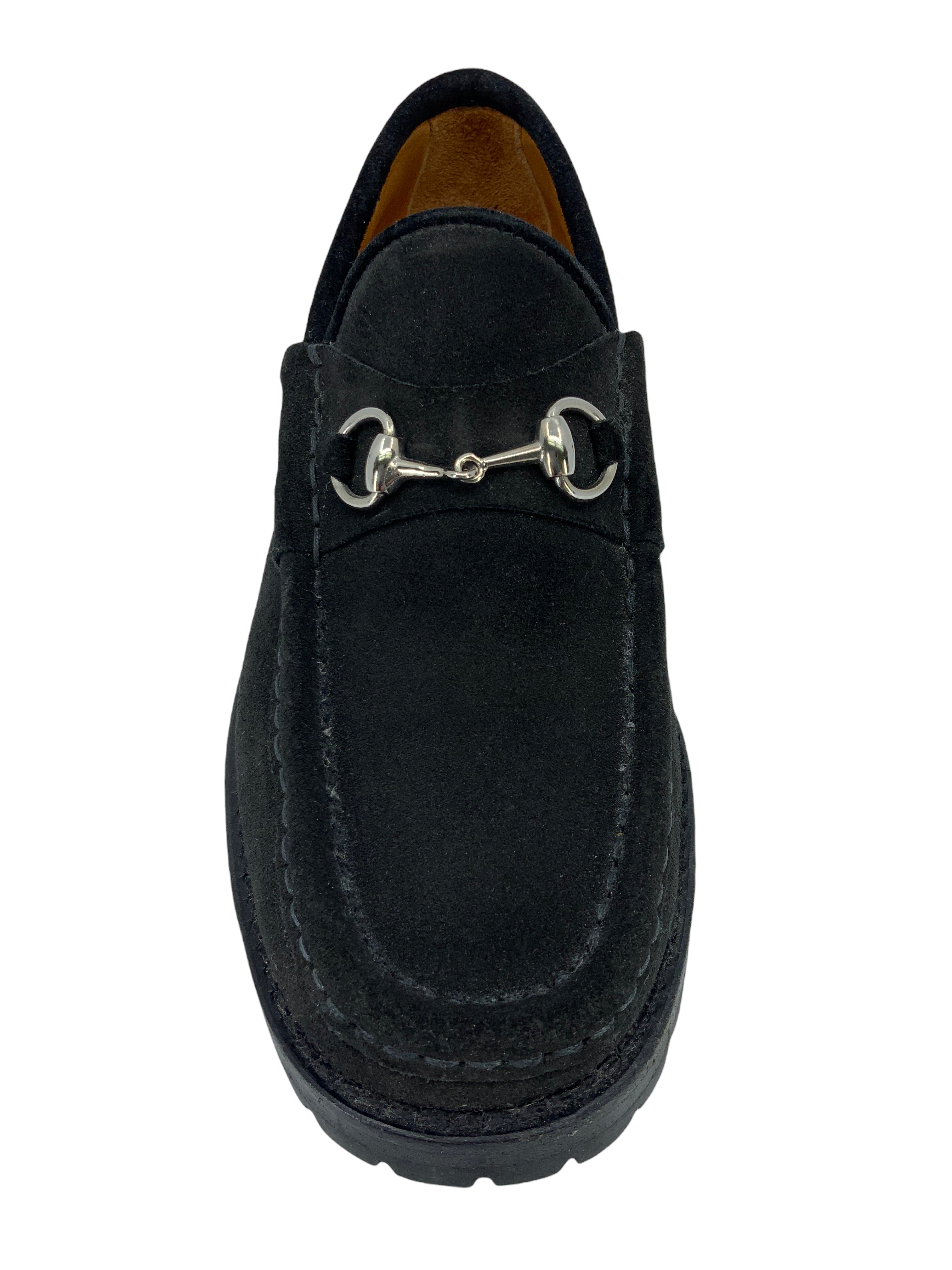 Gucci Classic Horsebit Suede Lug Sole Loafer Size 6.5